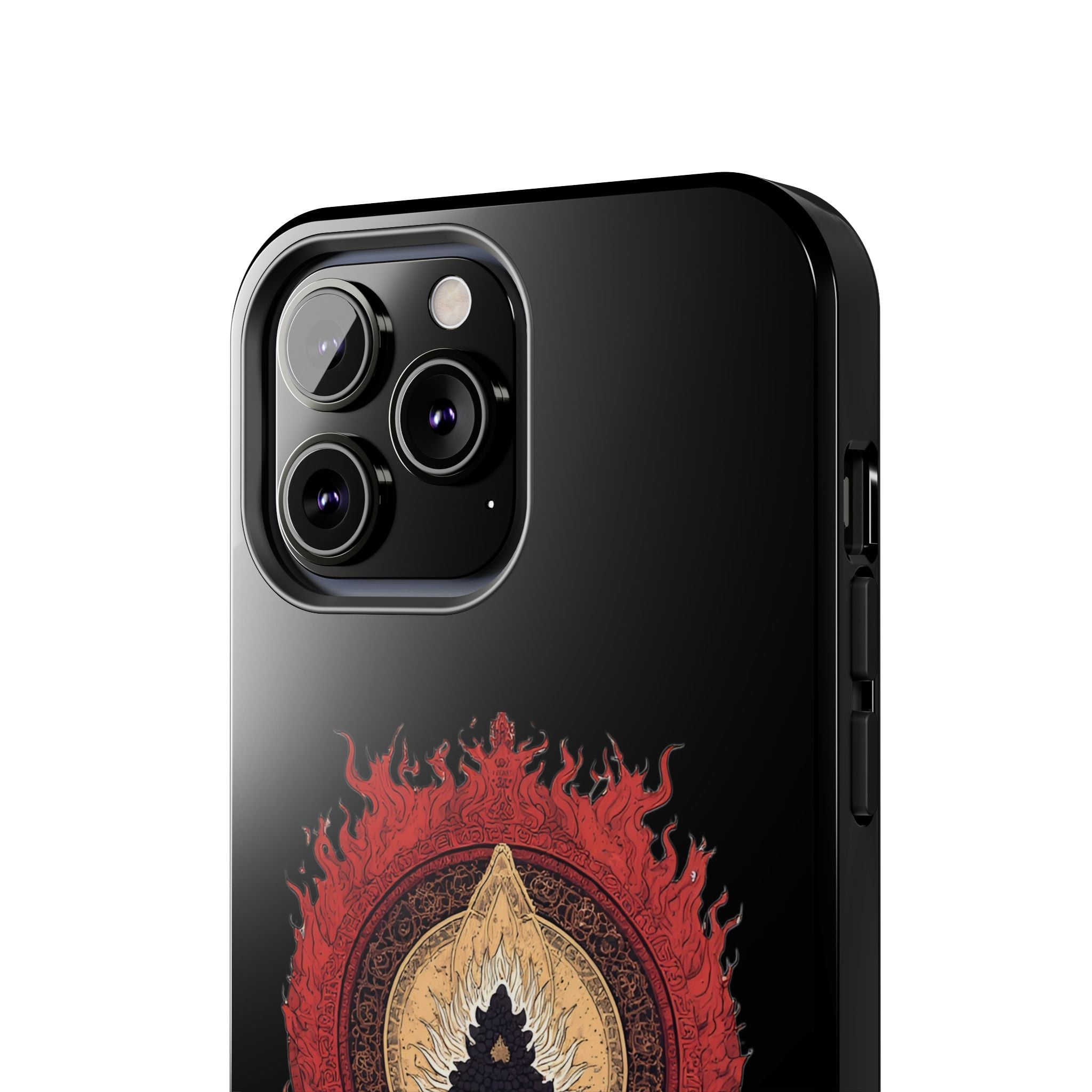 Buddha Meditation Tough Phone Case — Flame Halo Lotus Spiritual Protective Cover
