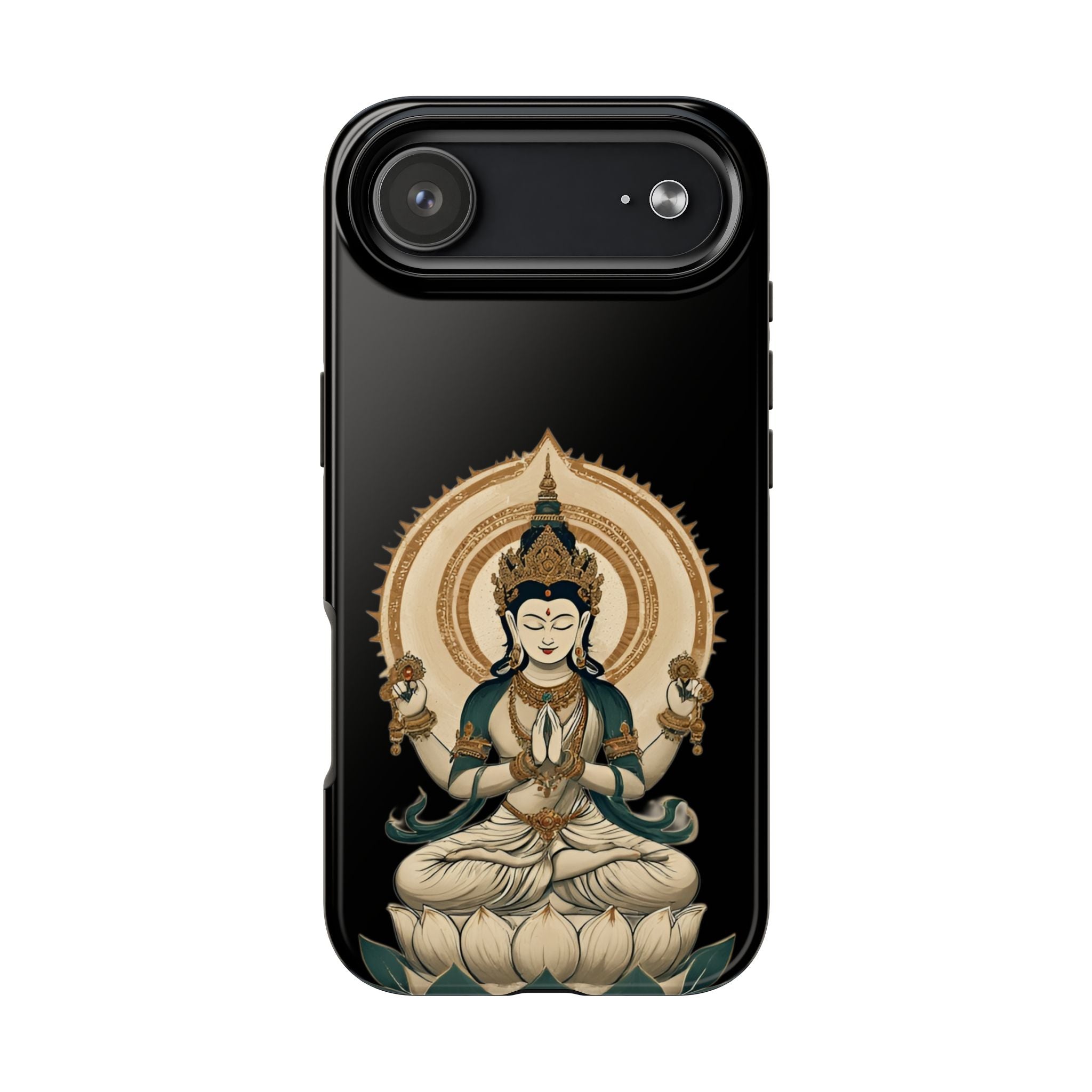 Bodhisattva Lotus Tough Phone Case — Protective Buddhist Meditation Phone Cover