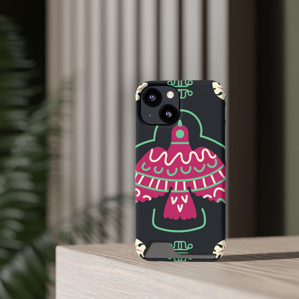 Vibrant Phone Case with Card Holder, Stylish Phone Accessory, Colorful Gift for Her, Boho Phone Cover, Trendy Mobile Case