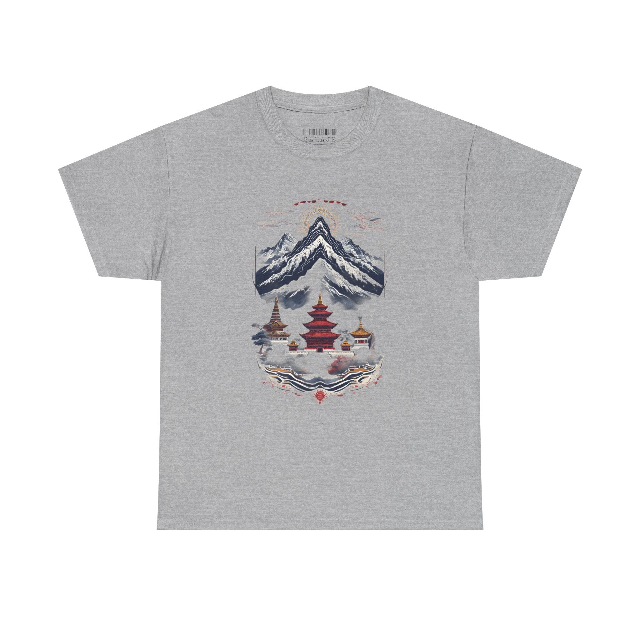 Japanese Mountain Pagoda T-Shirt — Zen Temple Landscape Tee