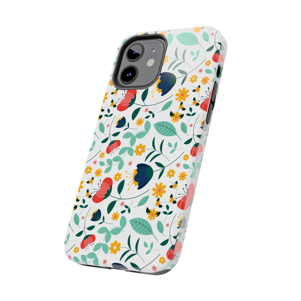 Floral Pattern Tough Phone Case — Colorful Spring Flowers Phone Cover