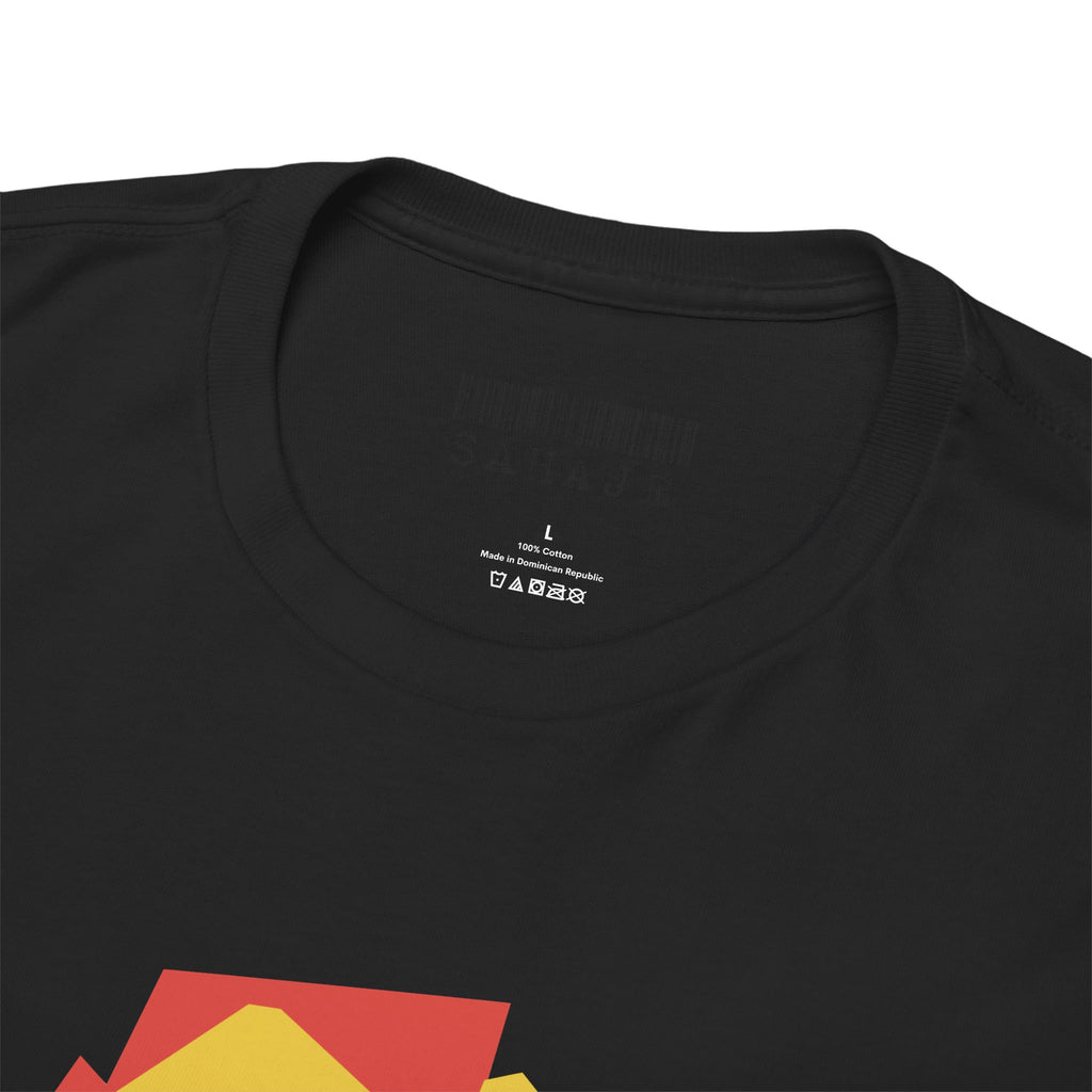 Foxes in Hexagon Graphic Tee — Minimal Geometric Animal Shirt