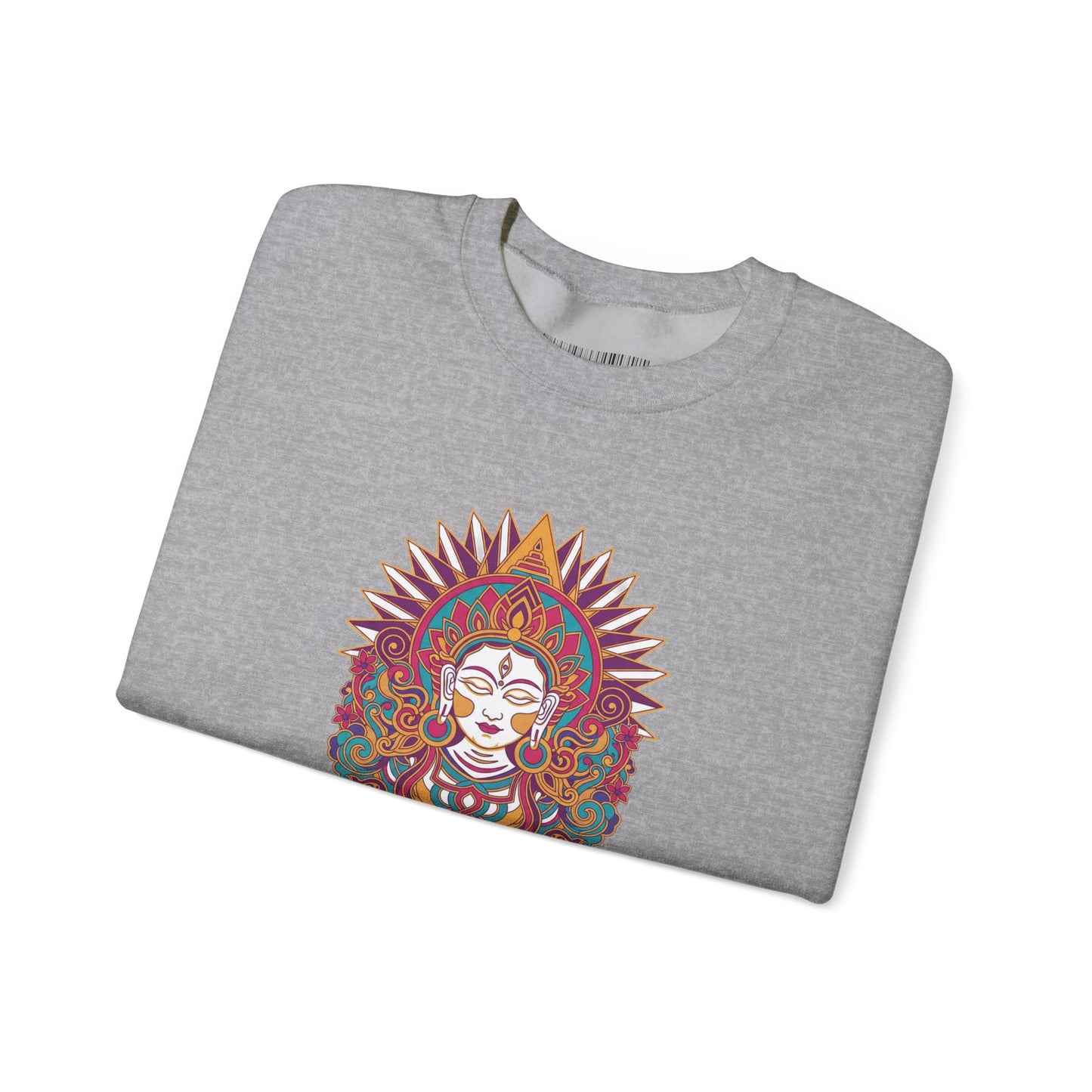 Crewneck Sweatshirt — Colorful Mandala Goddess Graphic