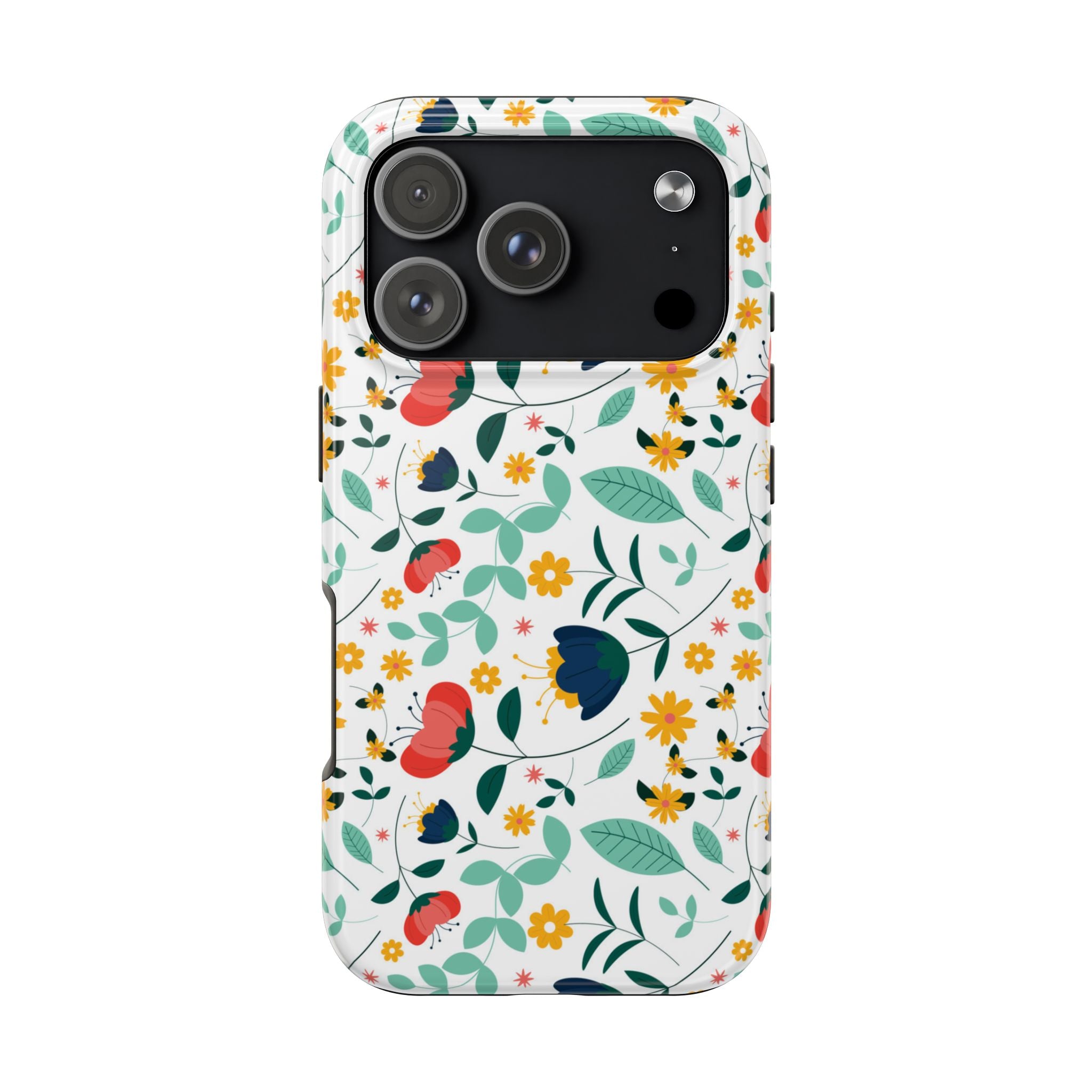 Floral Pattern Tough Phone Case — Colorful Spring Flowers Phone Cover