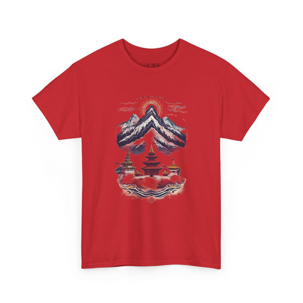 Japanese Mountain Pagoda T-Shirt — Zen Temple Landscape Tee