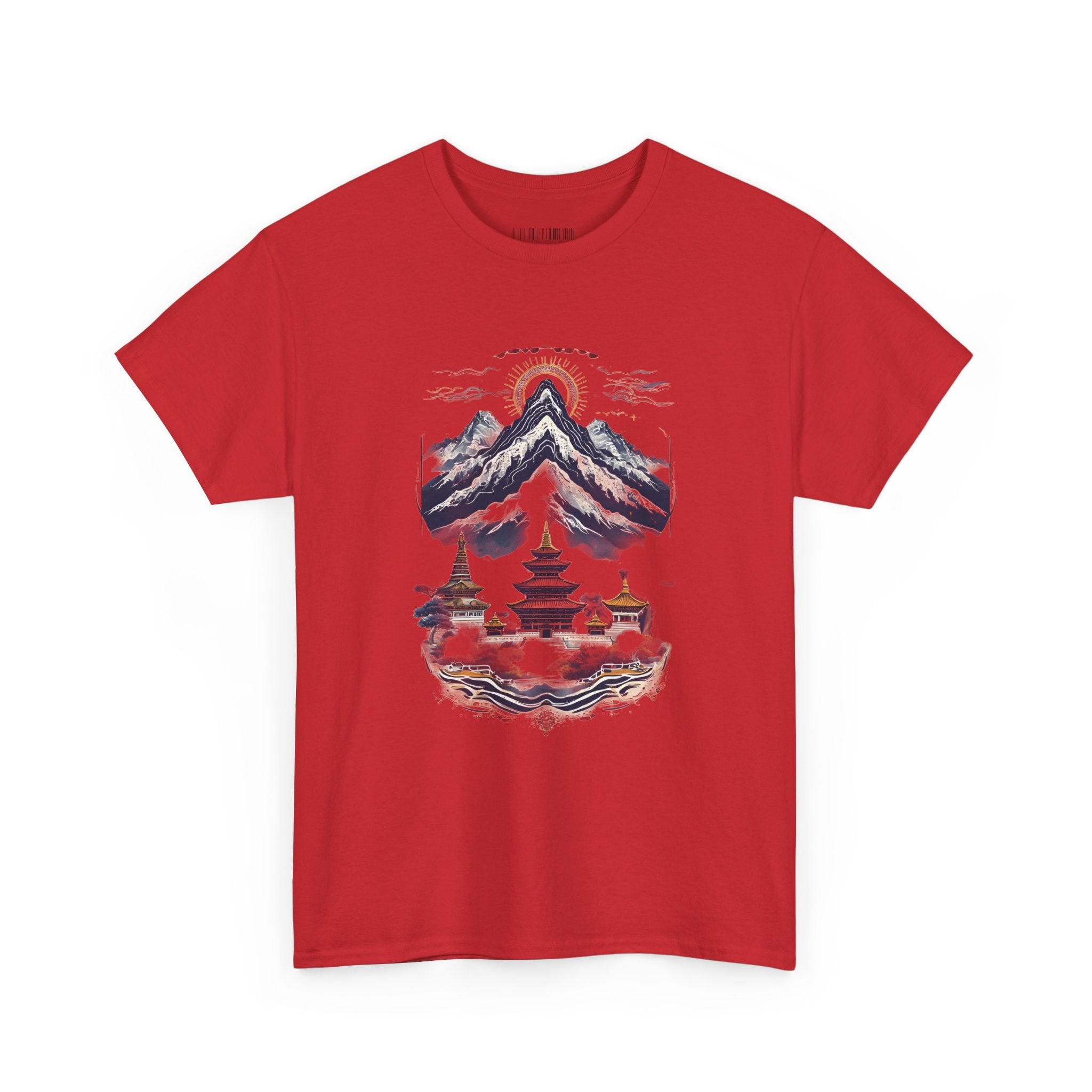 Japanese Mountain Pagoda T-Shirt — Zen Temple Landscape Tee