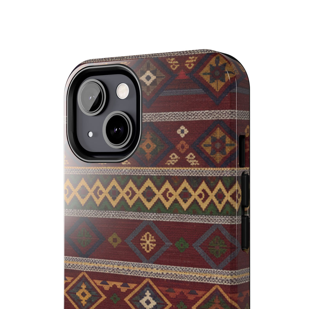 Aztec Pattern Tough Phone Case — Rustic Tribal Protective Cover
