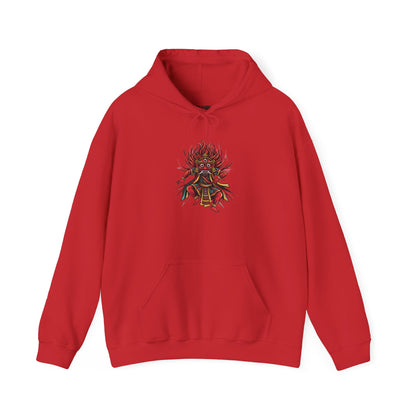 Demonic Oni Mask Hoodie — Japanese Demon Illustration Sweatshirt