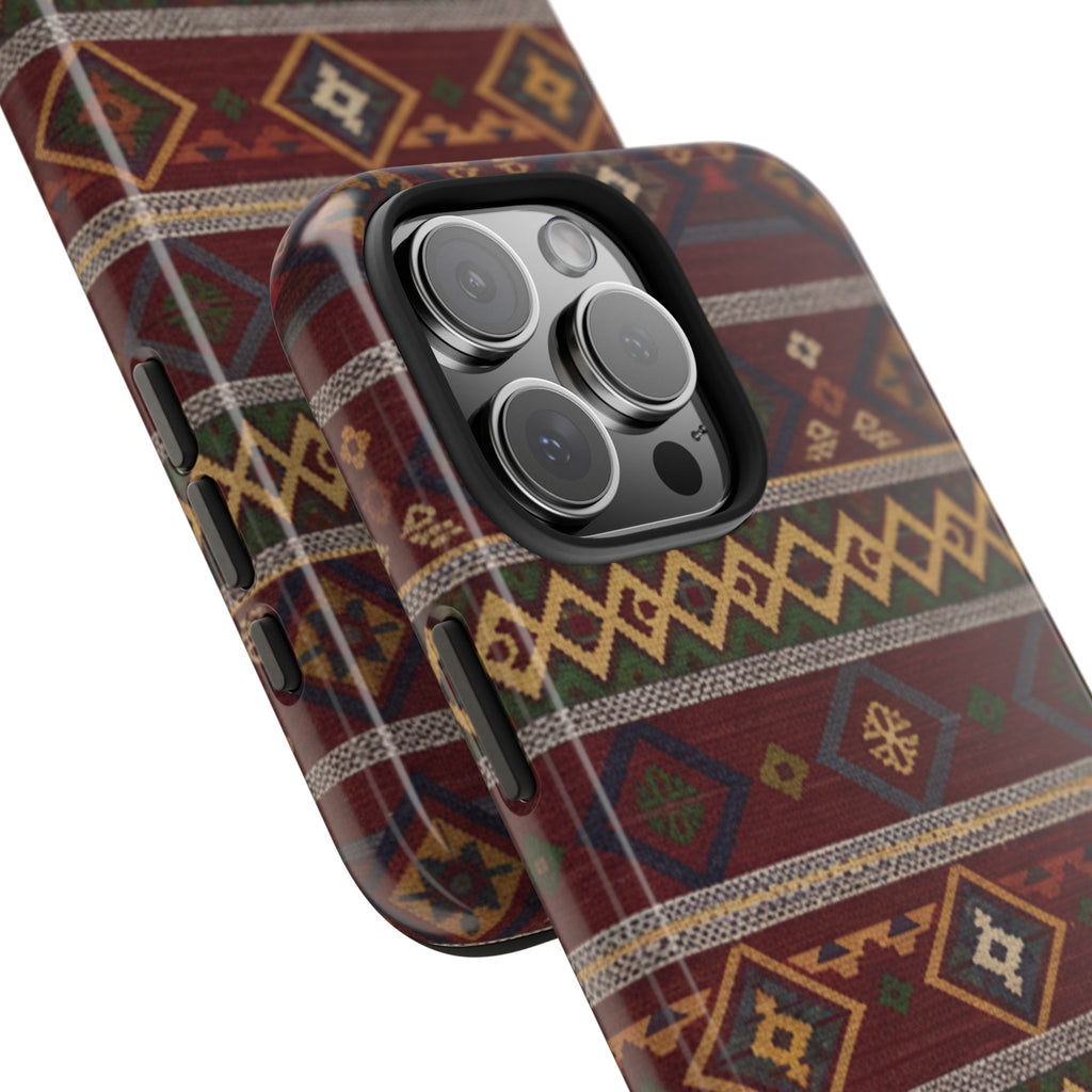 Aztec Pattern Tough Phone Case — Rustic Tribal Protective Cover