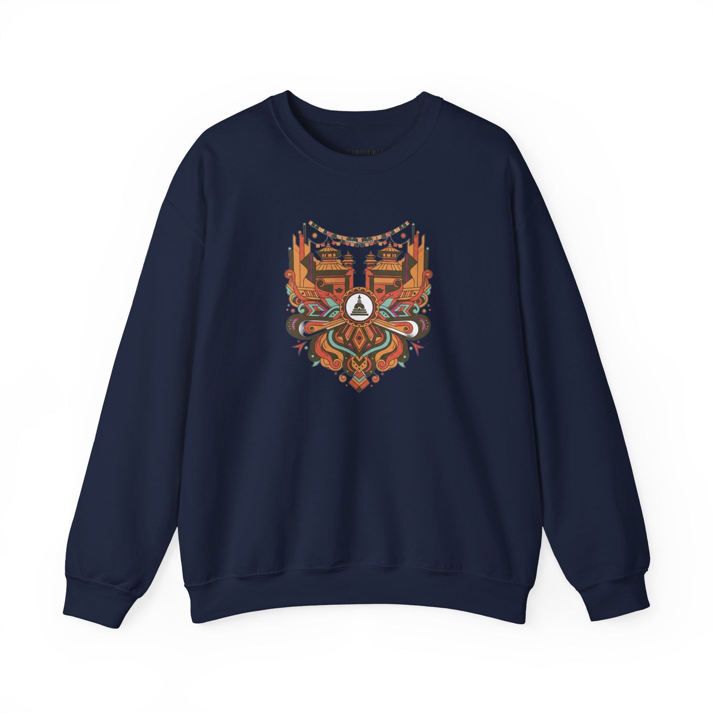 Vintage Tribal Fox Sweatshirt — Geometric Forest Animal Crewneck