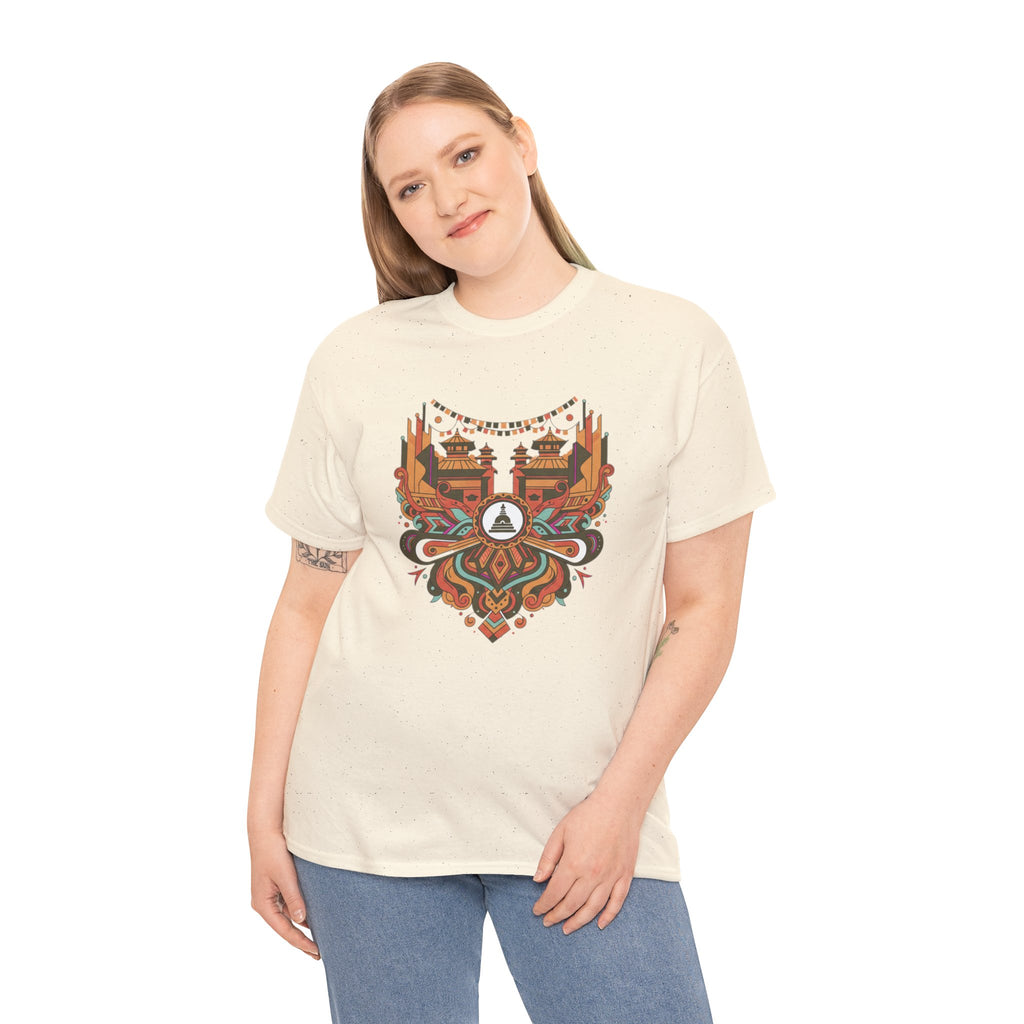 Mandala Cityscape Tee — Boho Urban Art Graphic T-Shirt