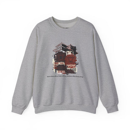 Crewneck Sweatshirt — Vintage Camper Roadtrip Illustration ("Where's Every Place I’ve Been, and Every Place I’m Going")