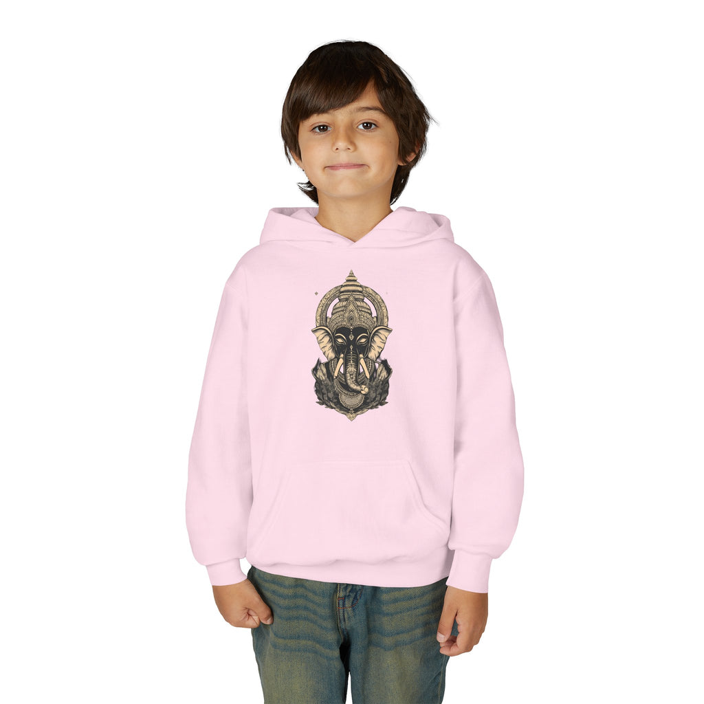 Youth Hoodie — Majestic Ganesha Elephant Art Graphic