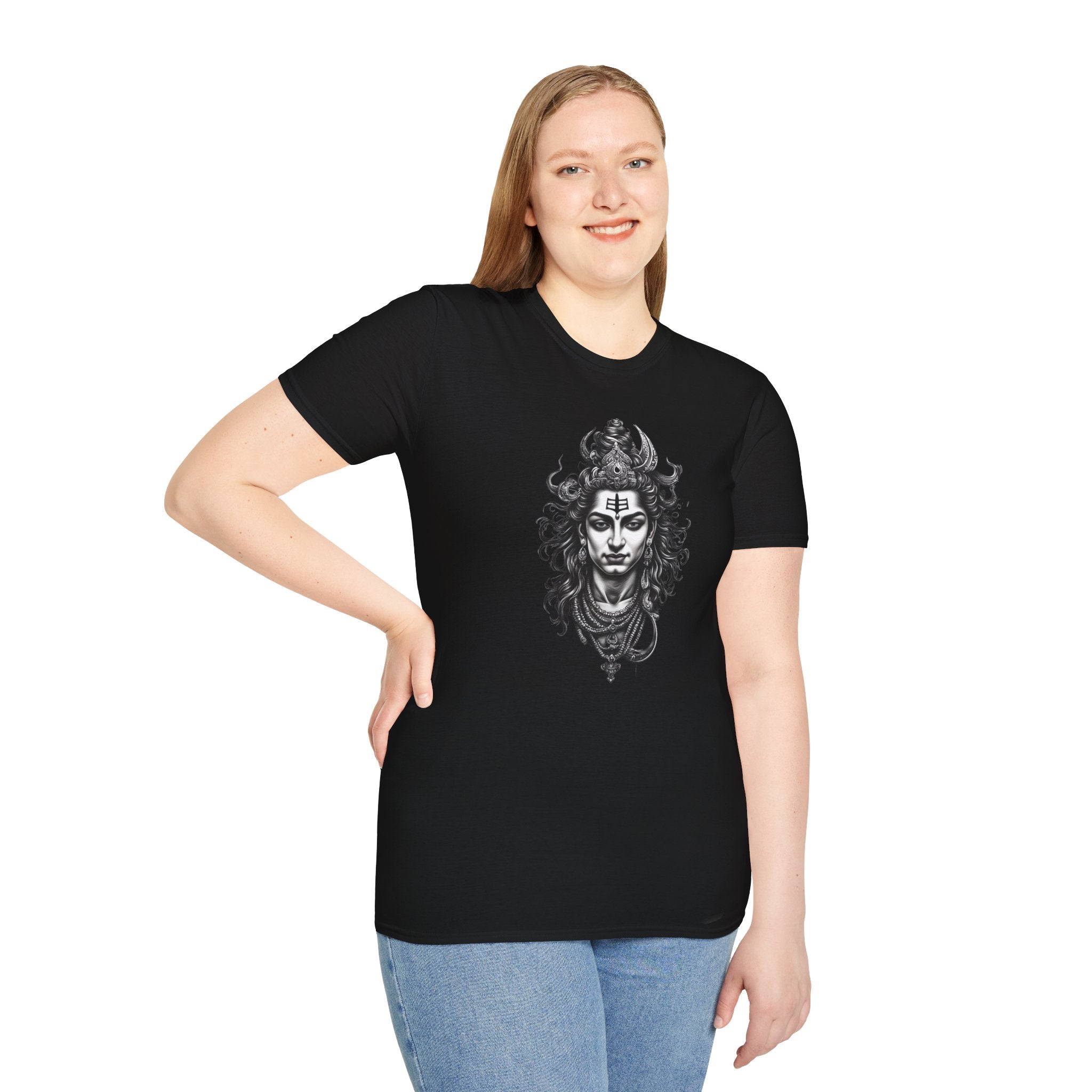 Shiva Portrait T‑Shirt — Hindu Deity Graphic Tee (Meditation, Yoga & Spiritual Wear)