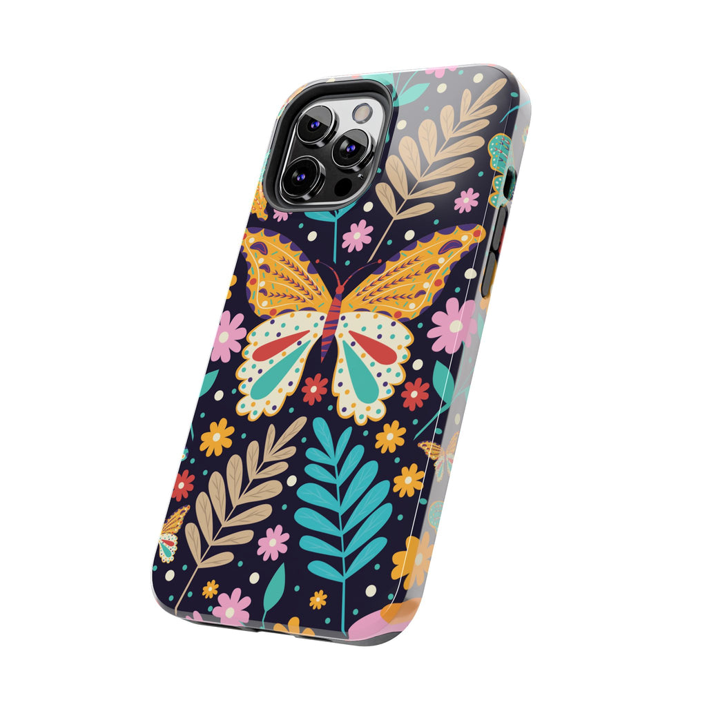 Floral Butterfly Tough Phone Case — Colorful Garden Protective Cover