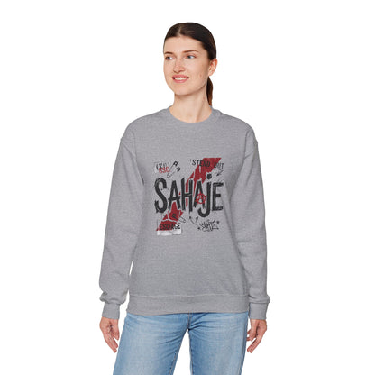 Sahaje Graphic Crewneck Sweatshirt – Streetwear Logo Pullover