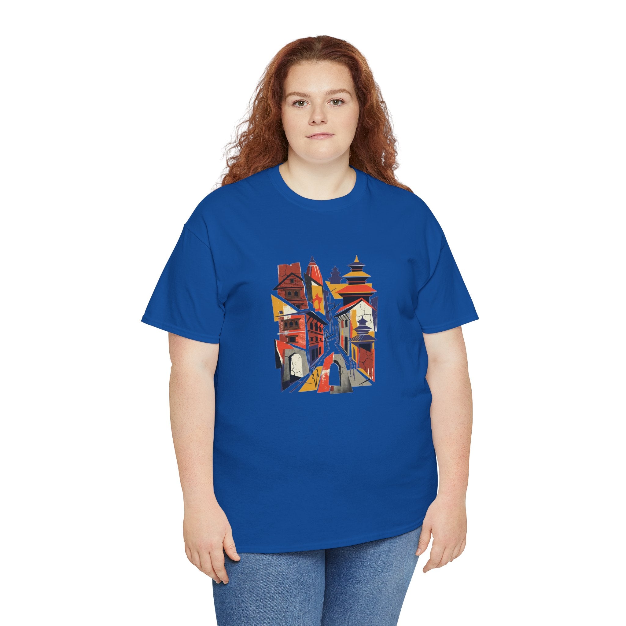 Cityscape Abstract Tee — Colorful Urban Architecture Graphic T‑Shirt