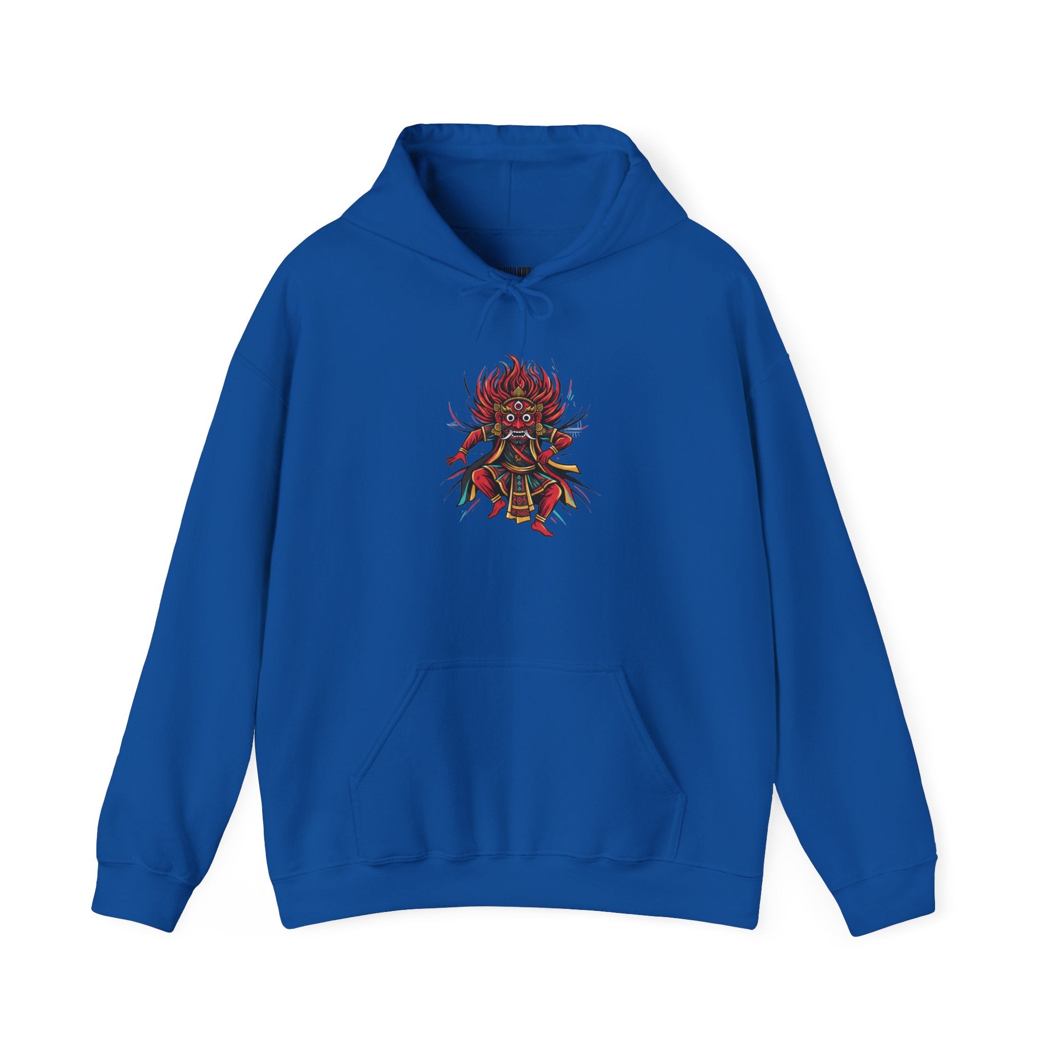 Demonic Oni Mask Hoodie — Japanese Demon Illustration Sweatshirt