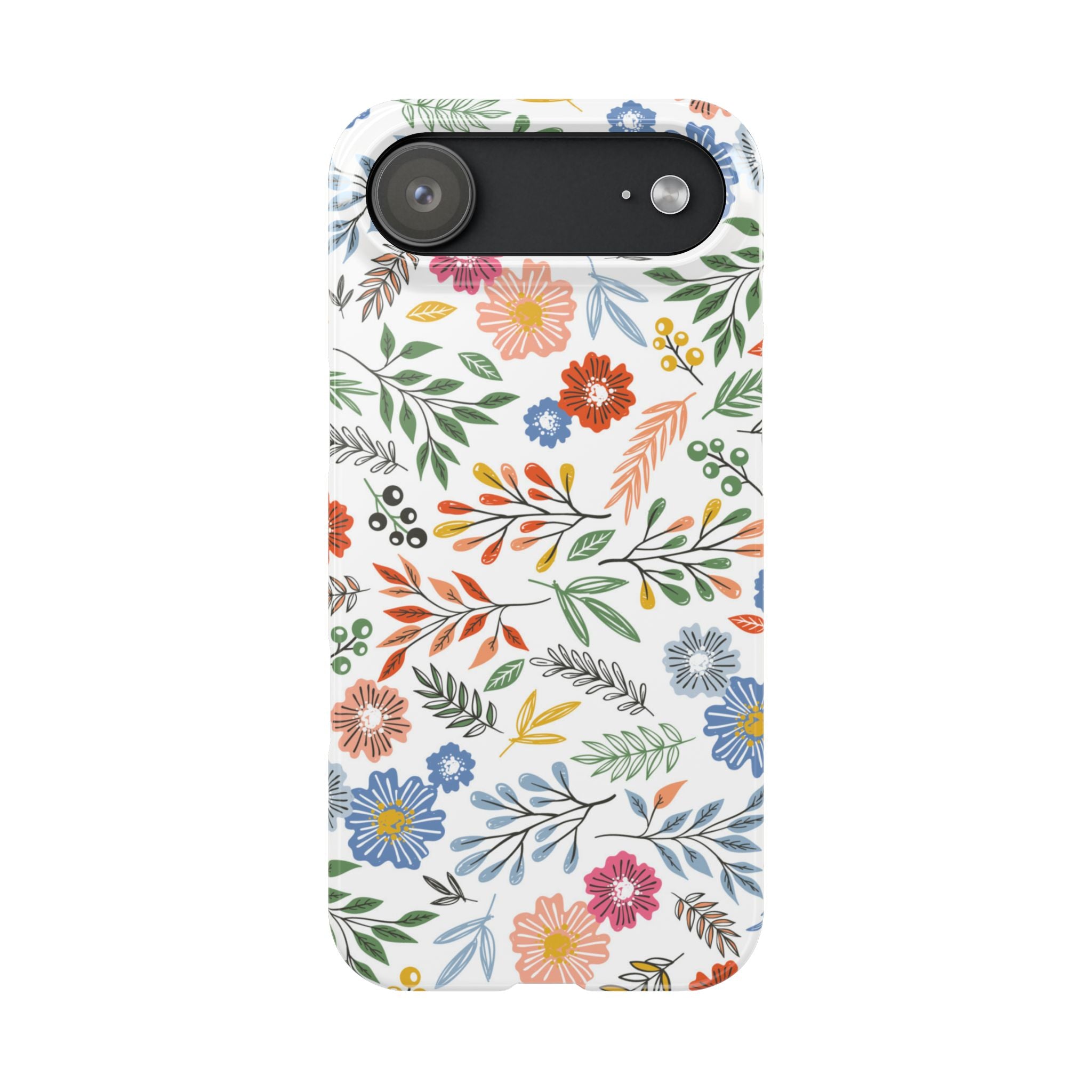 Slim Floral Phone Case — Colorful Hand-Drawn Wildflower Design