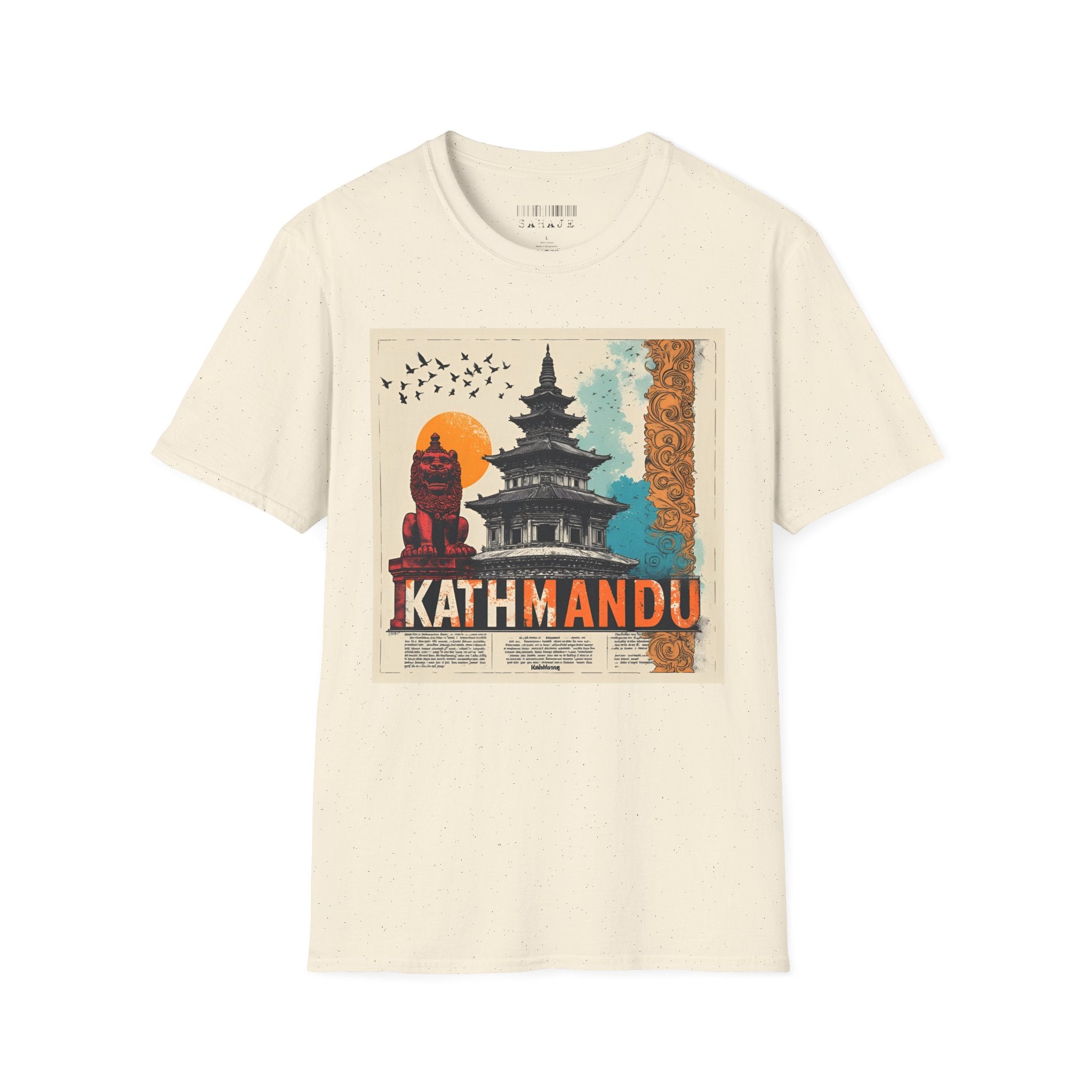 Kathmandu Vintage Travel T-Shirt – Retro Nepal Skyline Graphic Tee, Cultural Tourism Design
