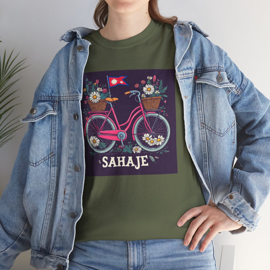 Sahaje Floral Bicycle T‑Shirt