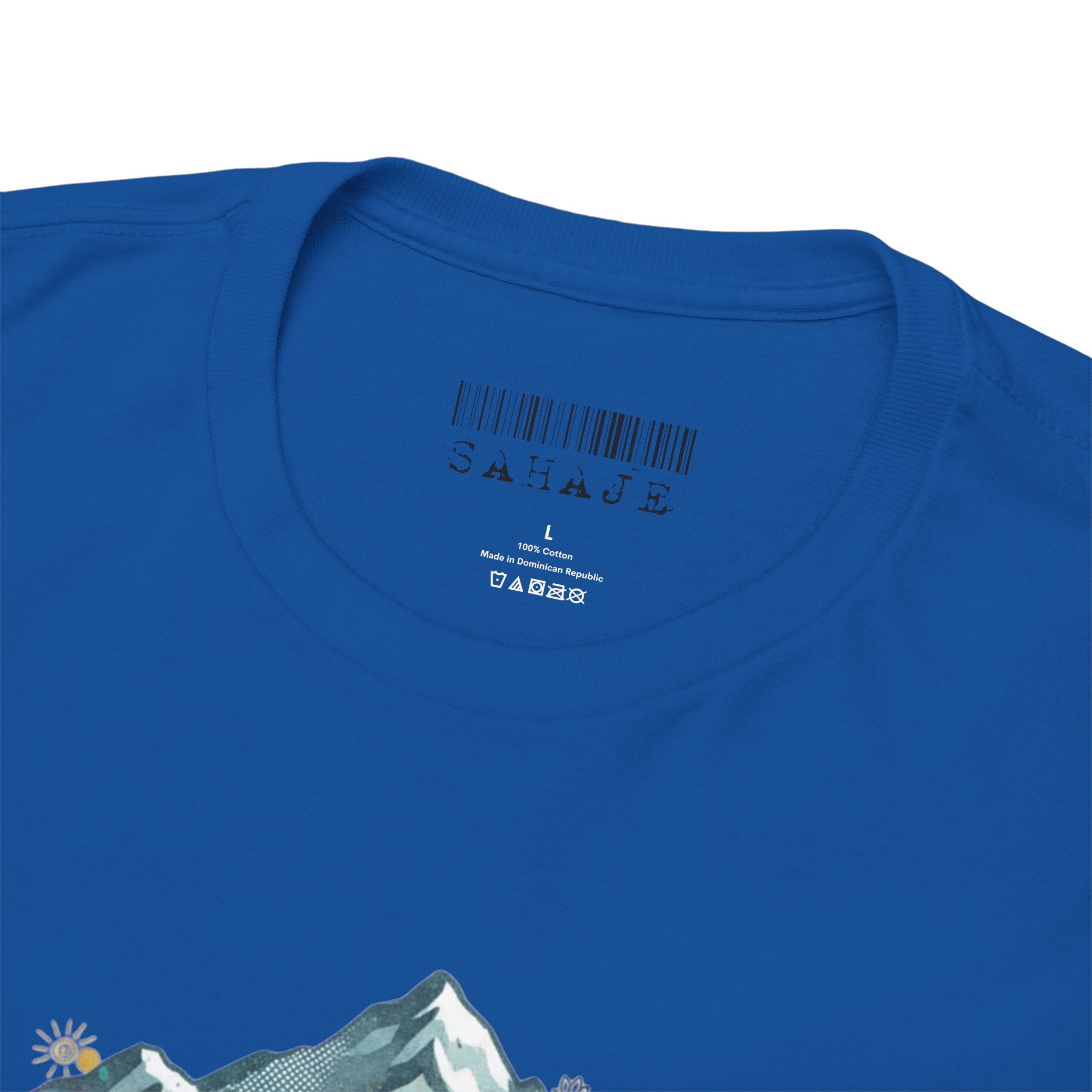 Adventure Compass Graphic Tee — Mountain, Globe & Flag Illustration