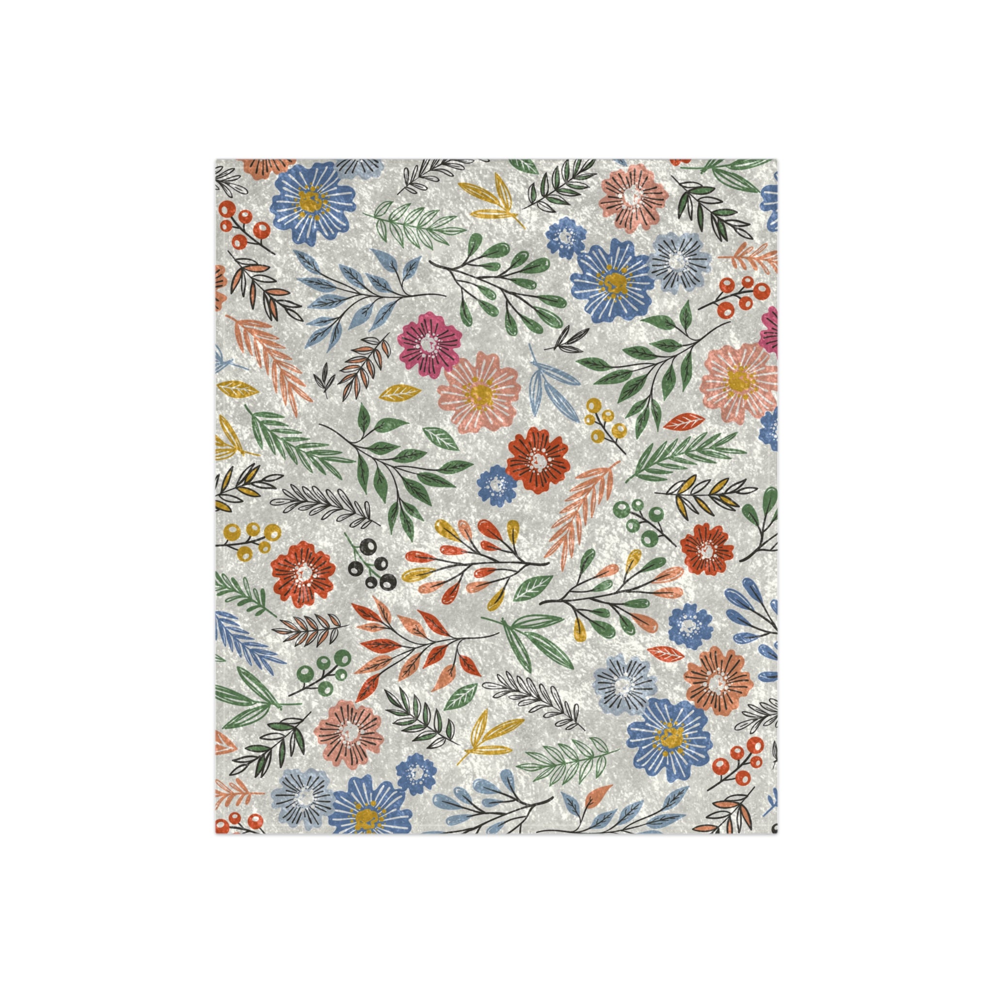 Floral Crushed Velvet Blanket — Soft Vintage Flower Throw for Cozy Home & Gifts