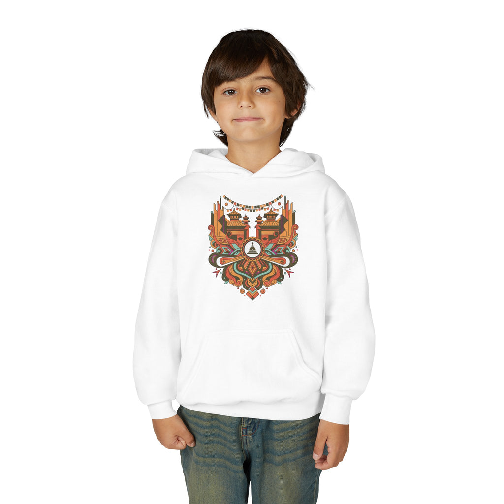 Youth Hoodie — Rustic Peace Mandala Graphic