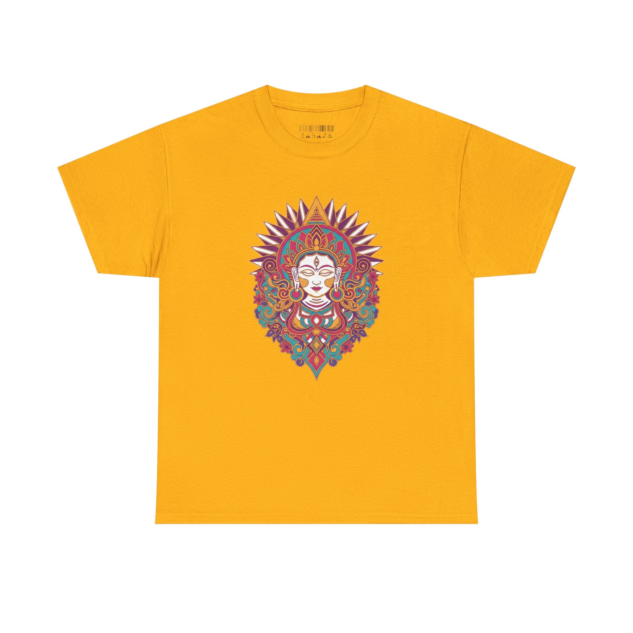 Spiritual Goddess Sun Mandala Tee — Colorful Boho Yoga T‑Shirt