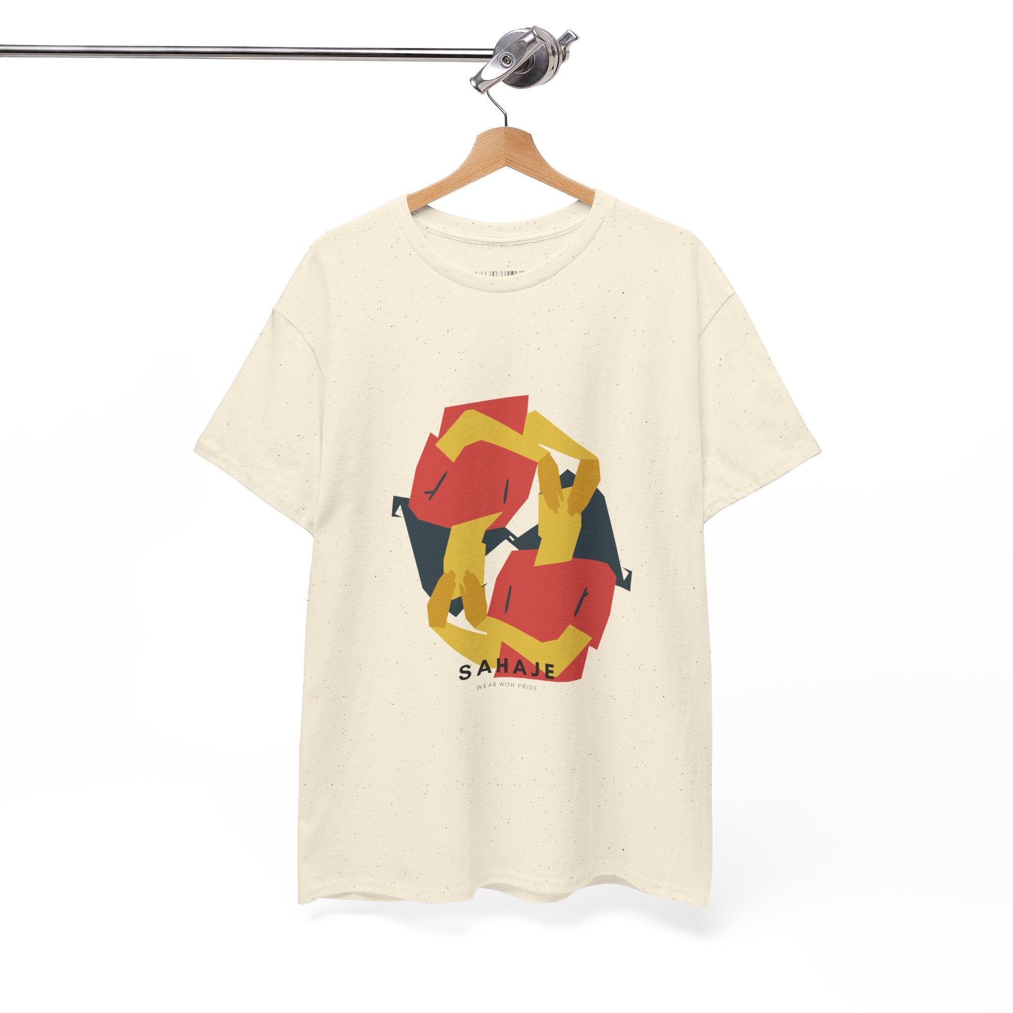 Geometric Fox Tee — Stylized Red & Yellow Fox Illustration T-Shirt