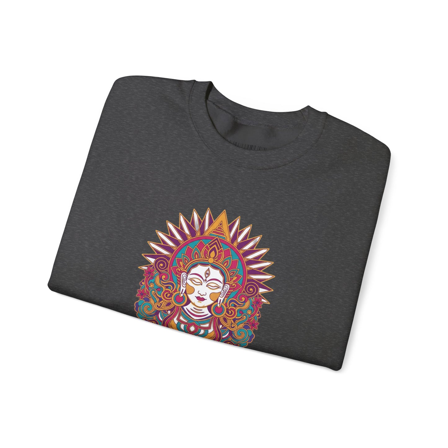 Crewneck Sweatshirt — Colorful Mandala Goddess Graphic