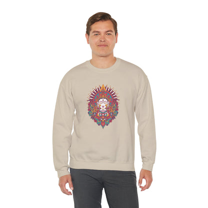 Crewneck Sweatshirt — Colorful Mandala Goddess Graphic