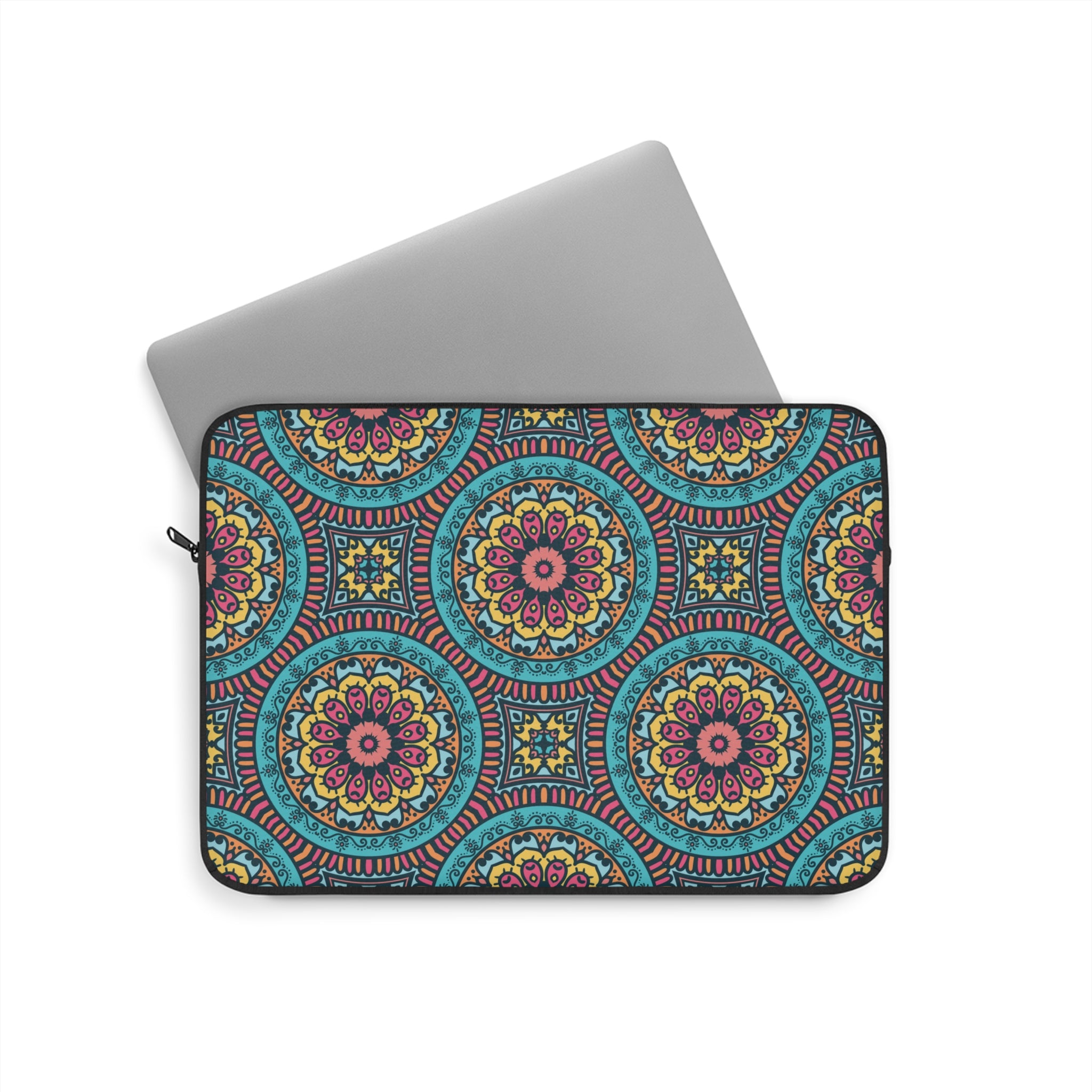 Colorful Boho Laptop Sleeve | Stylish Tech Case, Unique Computer Bag, Mandala Design, Gift for Students and Professionals
