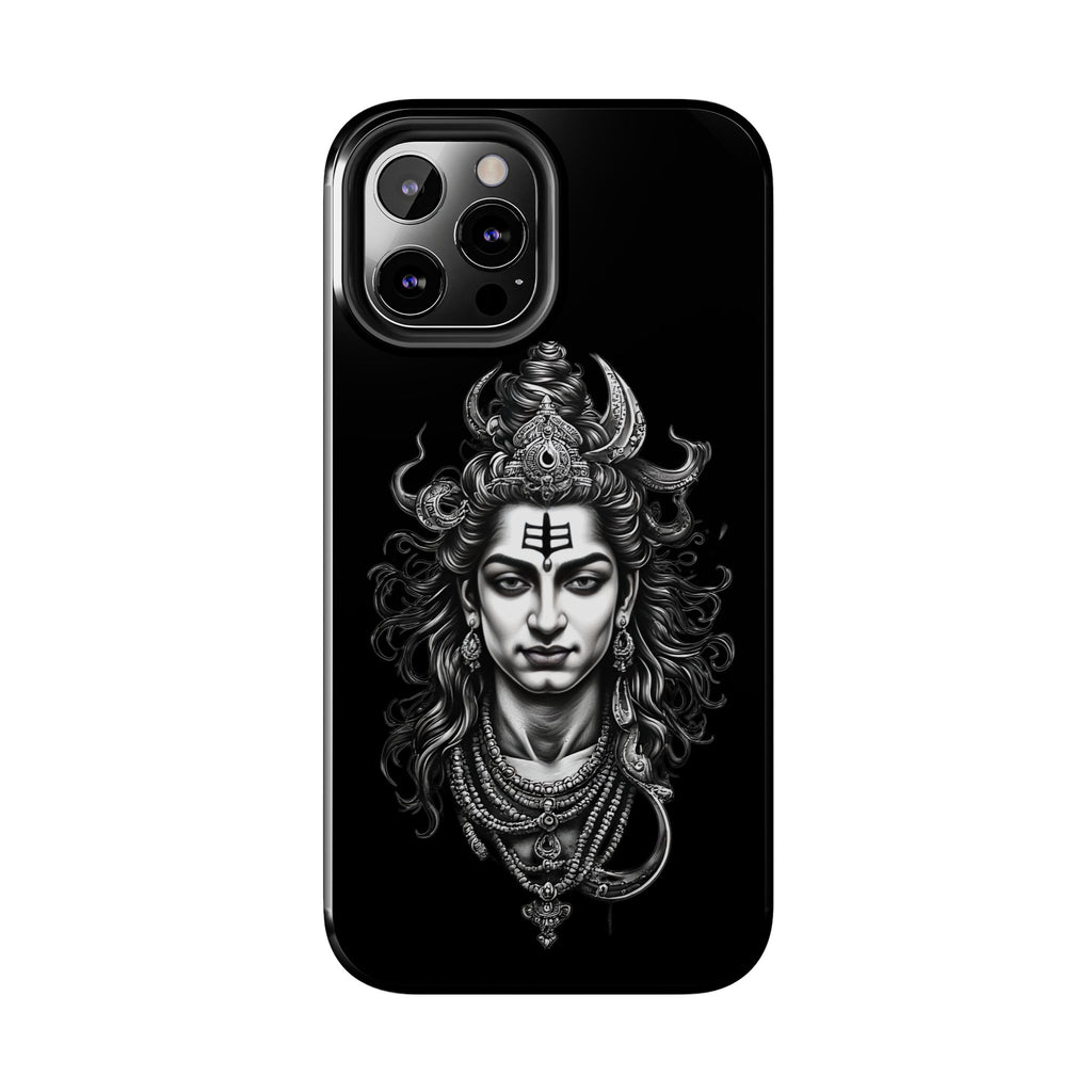 Phone Case — Intricate Lord Shiva Illustration on Black Tough Case