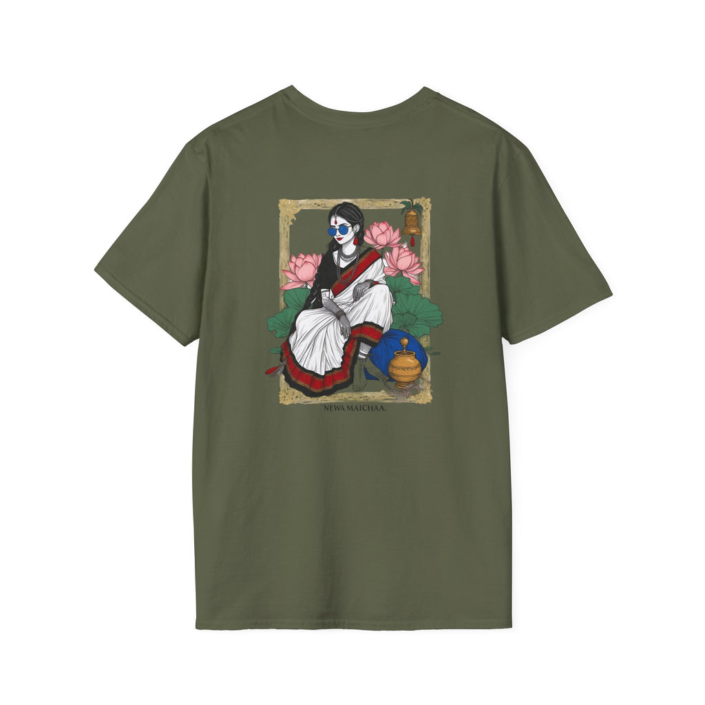 Newari Girl Traditional Dress T-Shirt – Newa Maicha Cultural Pride Graphic Tee, Nepali Heritage Design