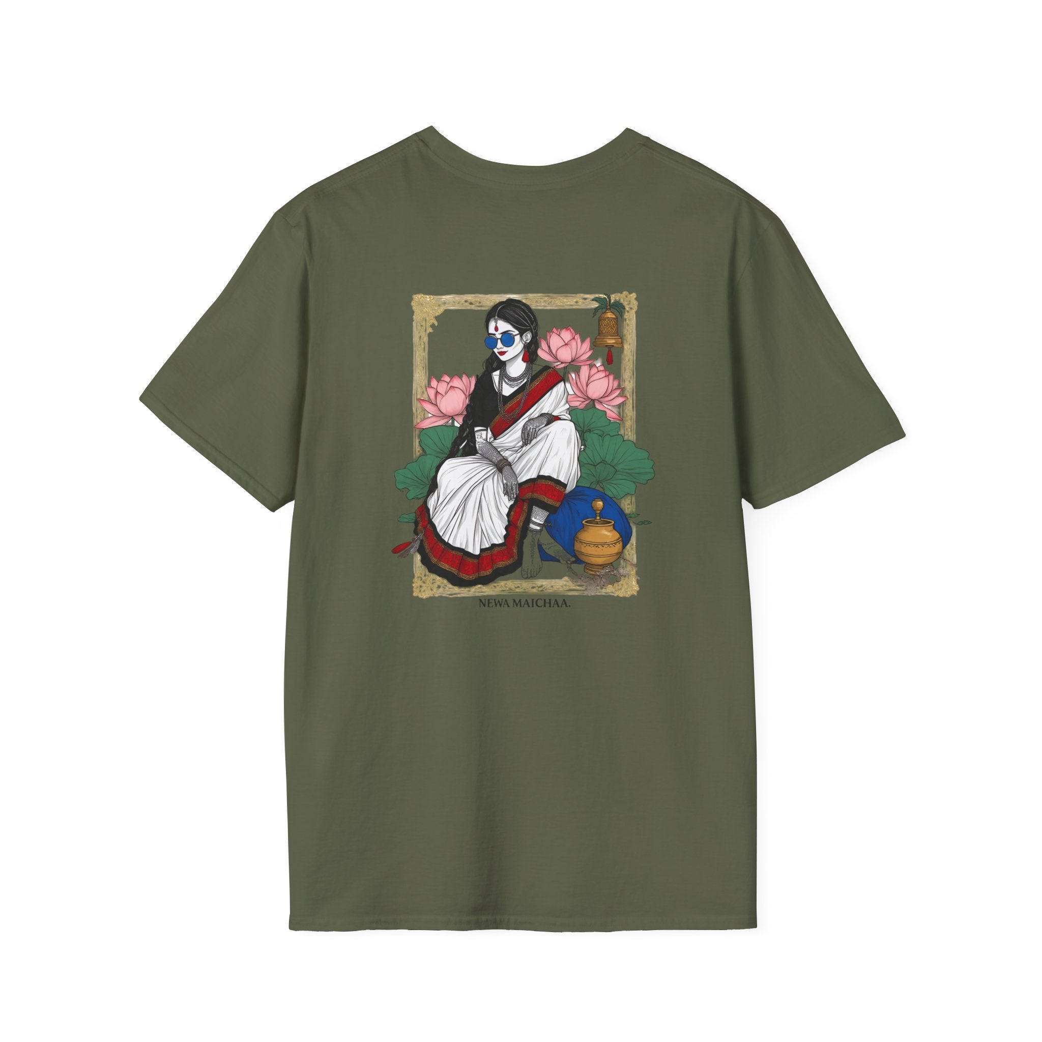 Newari Girl Traditional Dress T-Shirt – Newa Maicha Cultural Pride Graphic Tee, Nepali Heritage Design