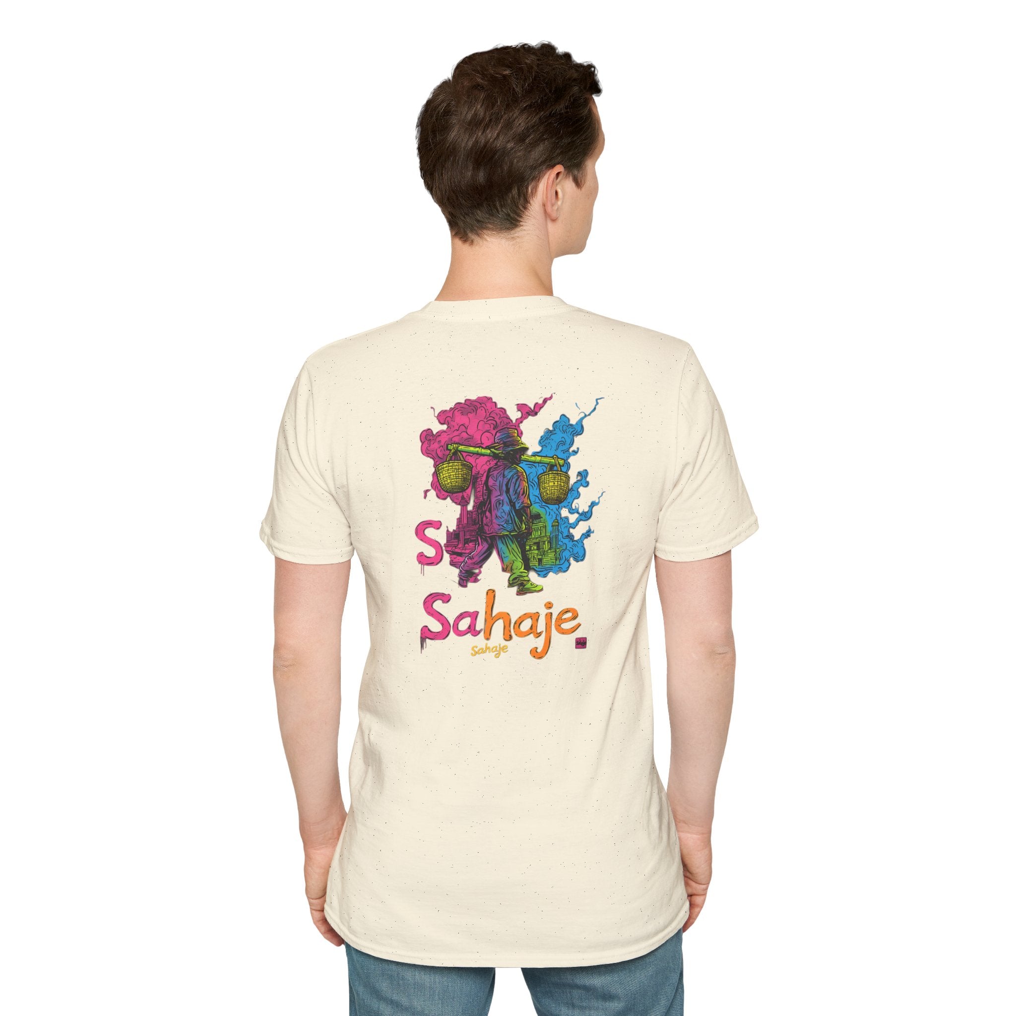 T-Shirt — Colorful Sahaje Skull Back Print