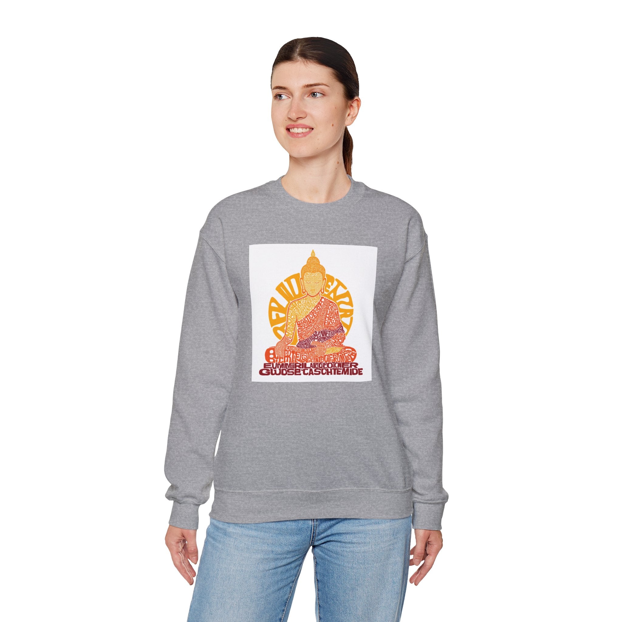 Buddha Graphic Sweatshirt — "Choose Compassion" Meditation Crewneck