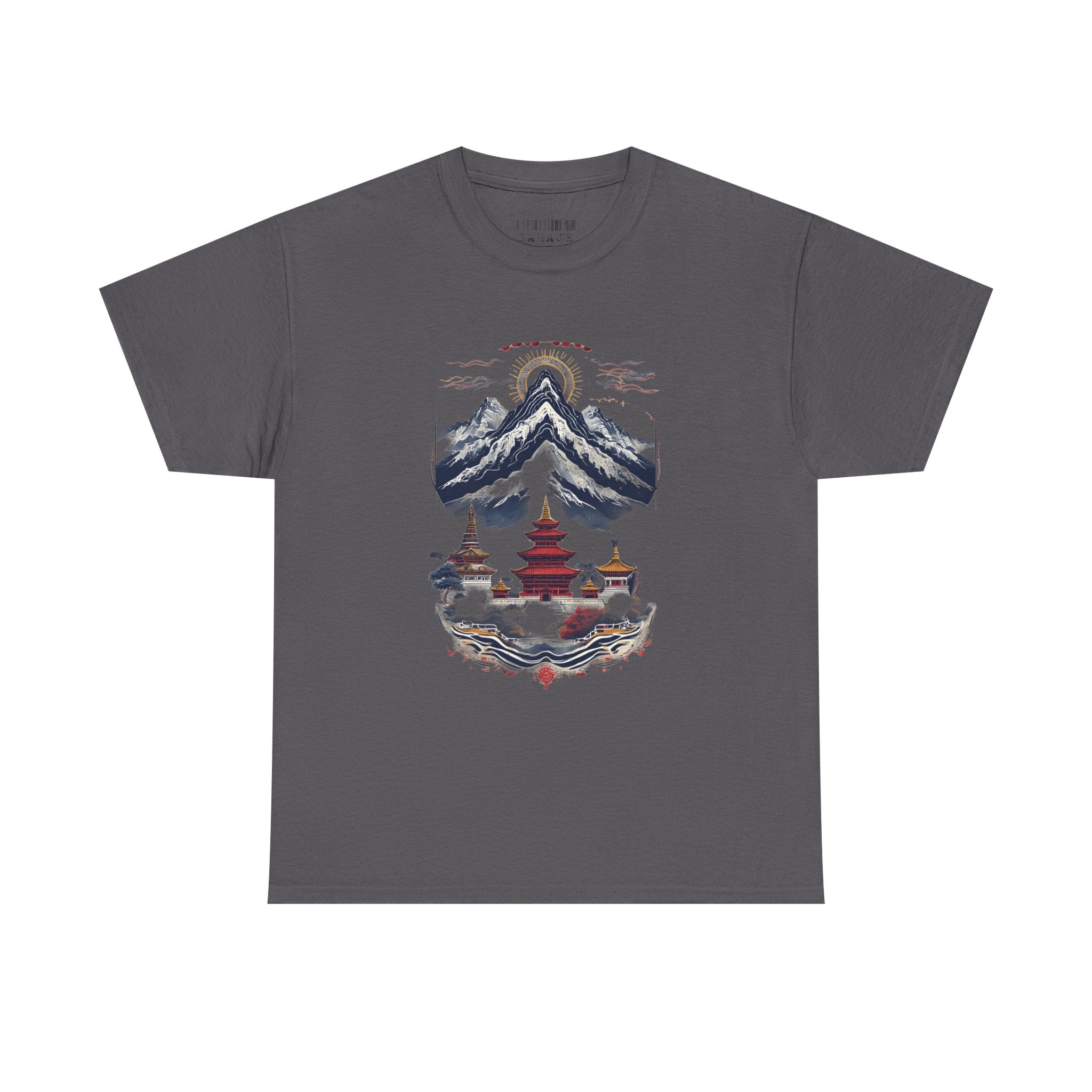 Japanese Mountain Pagoda T-Shirt — Zen Temple Landscape Tee