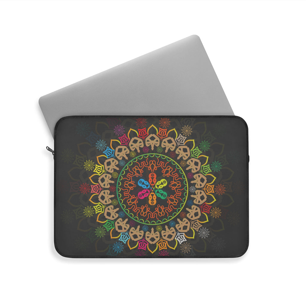 Colorful Mandala Laptop Sleeve | Bohemian Tech Accessory, Travel Gift, Geek Chic, Personalized Computer Case, Eco-Friendly Style