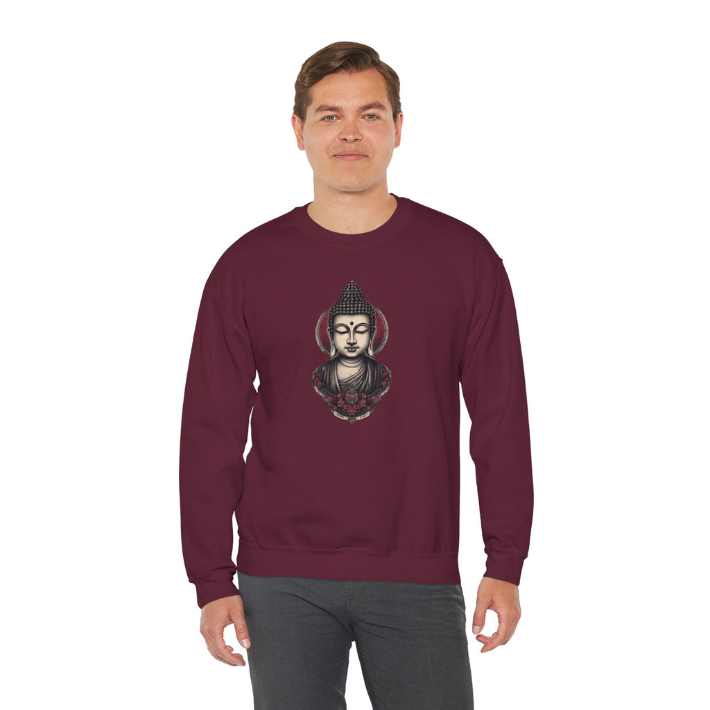 Buddha Lotus Crewneck Sweatshirt — Tranquil Meditation Graphic