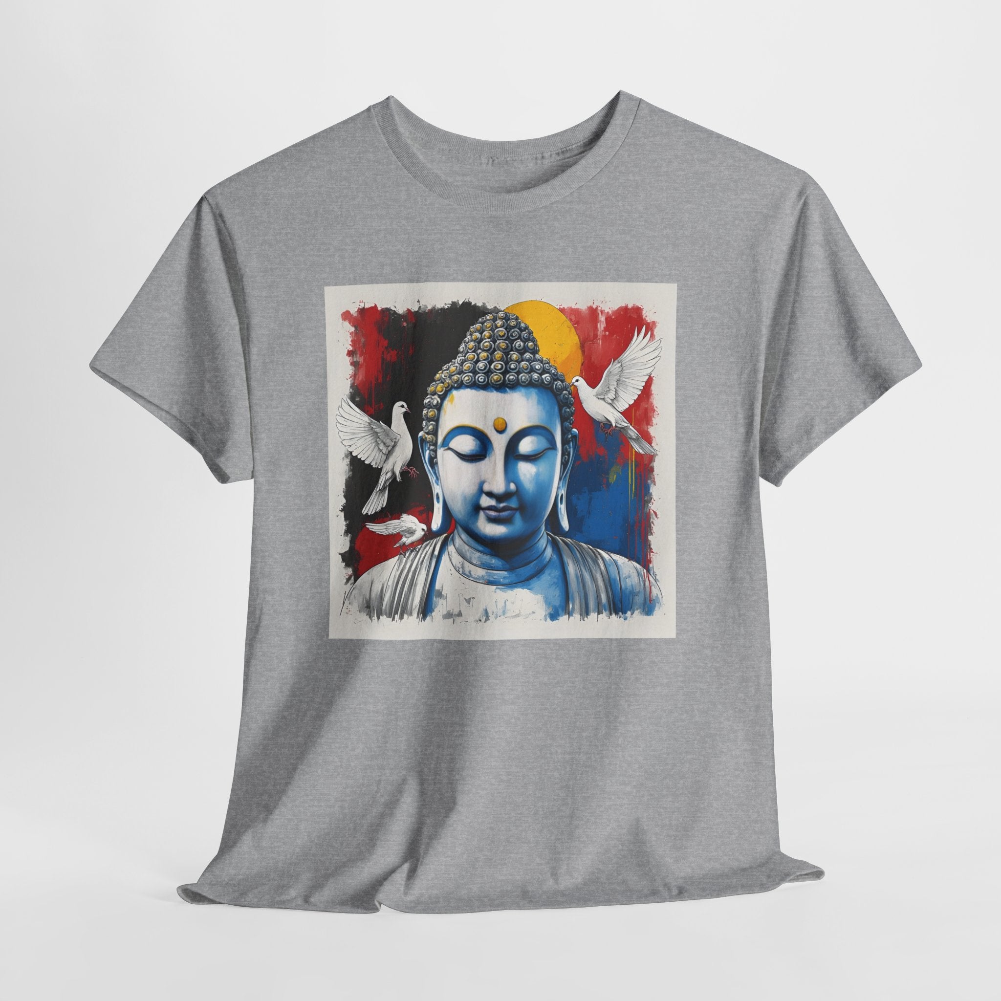 Buddha Peace Tee — Colorful Buddha & Doves Graphic T-Shirt