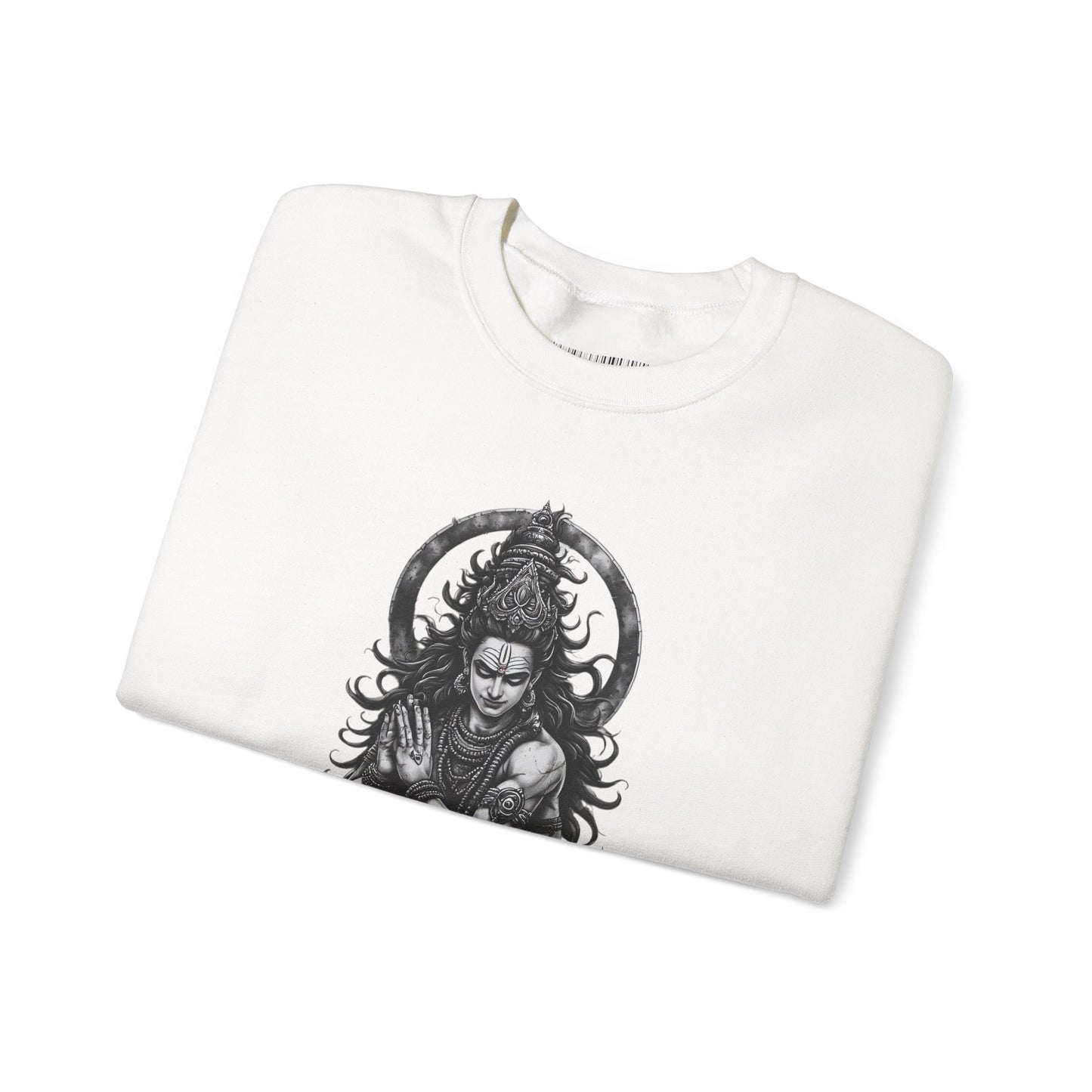 Shiva Meditation Crewneck Sweatshirt — Detailed Shiva Portrait Spiritual Yoga Pullover