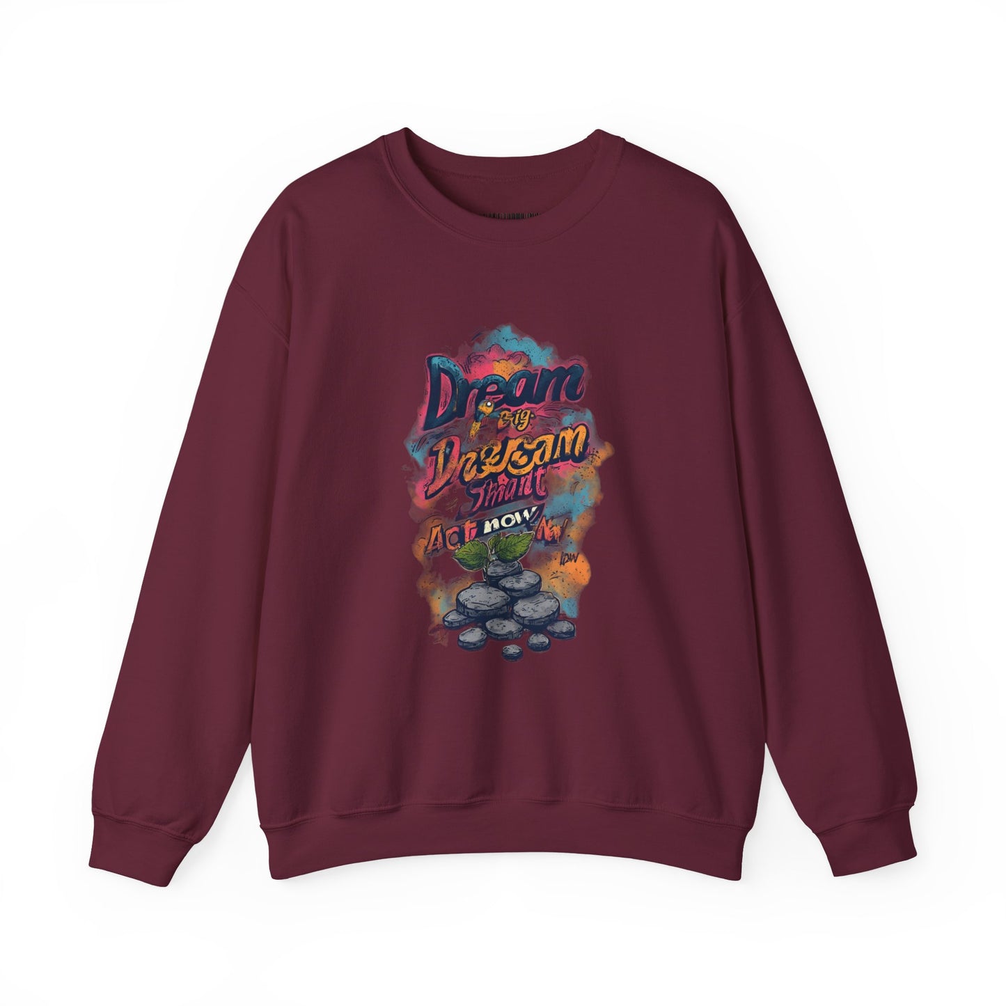 Dream Big Crewneck Sweatshirt — "Dream, Design, Draw" Inspirational Graphic