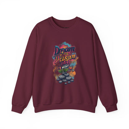 Dream Big Crewneck Sweatshirt — "Dream, Design, Draw" Inspirational Graphic