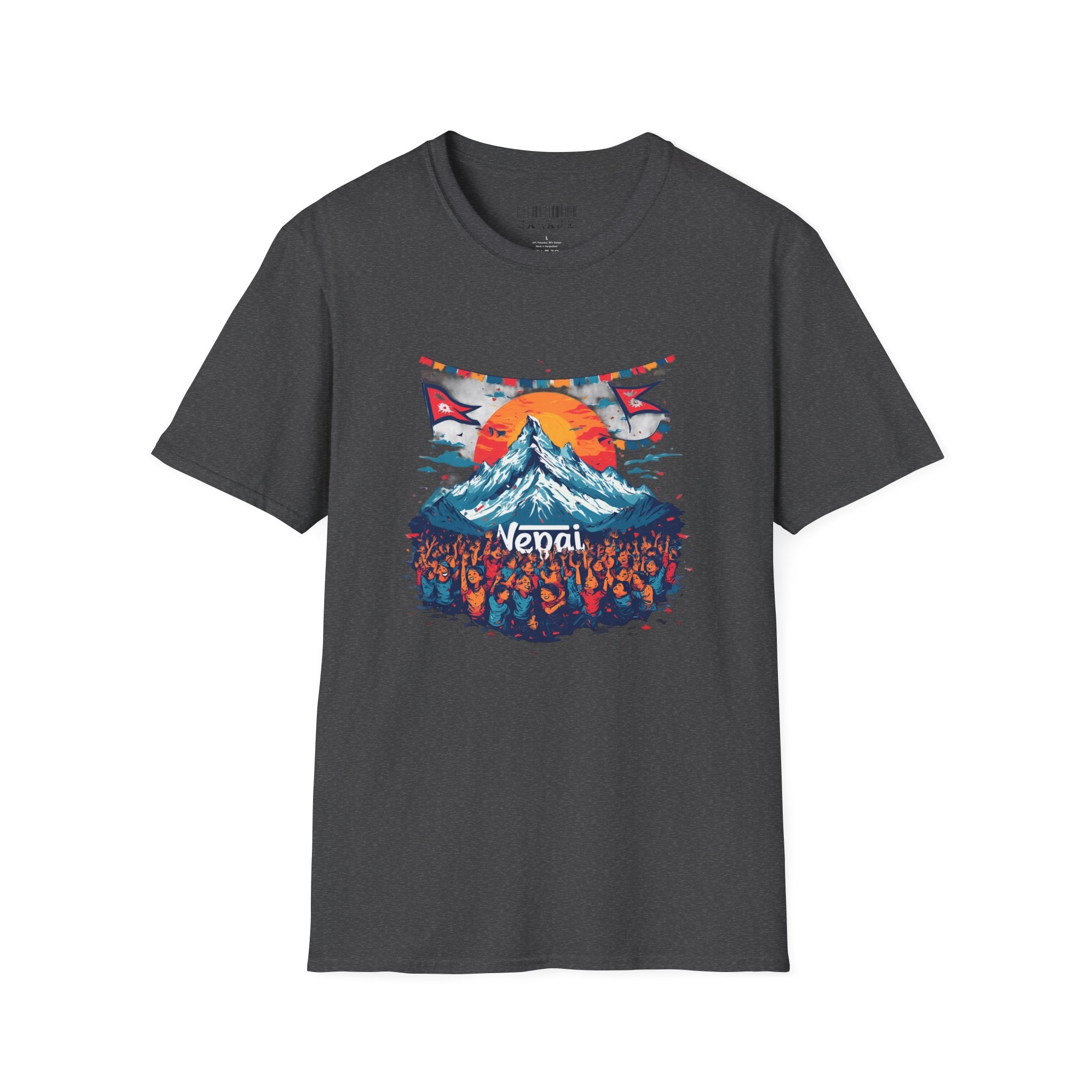 Nepal Mountain Sunrise T-Shirt — Retro Trekking Graphic Tee