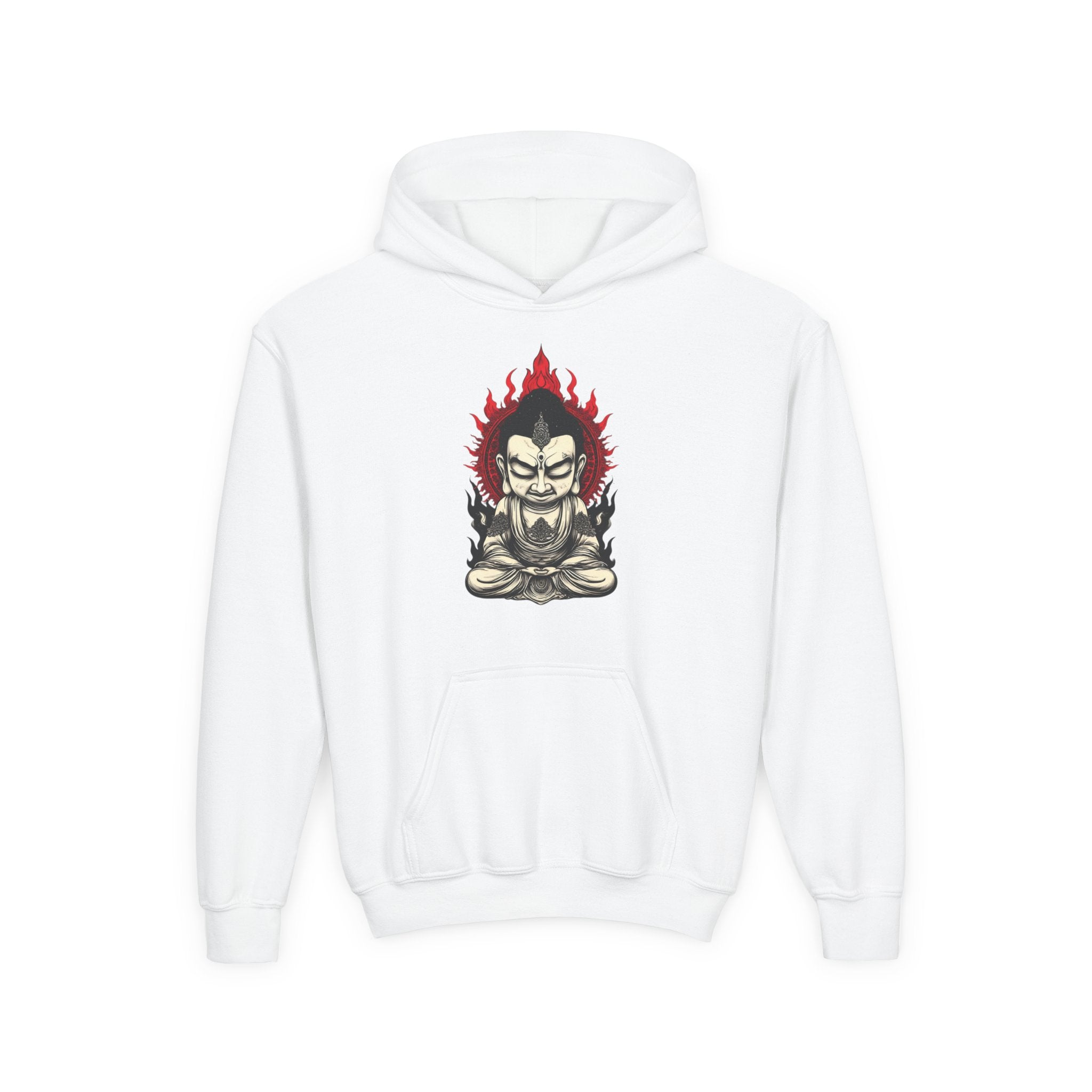 Youth Hoodie — Flaming Meditating Demon Graphic