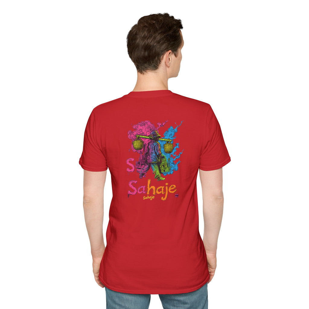 T-Shirt — Colorful Sahaje Skull Back Print