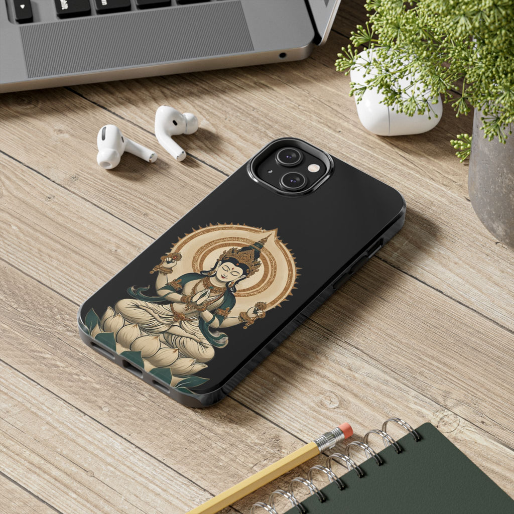 Bodhisattva Lotus Tough Phone Case — Protective Buddhist Meditation Phone Cover