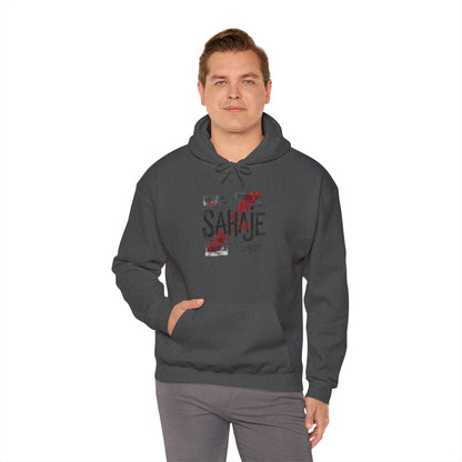 Sahaje Graphic Hoodie – Distressed Vintage Script Pullover